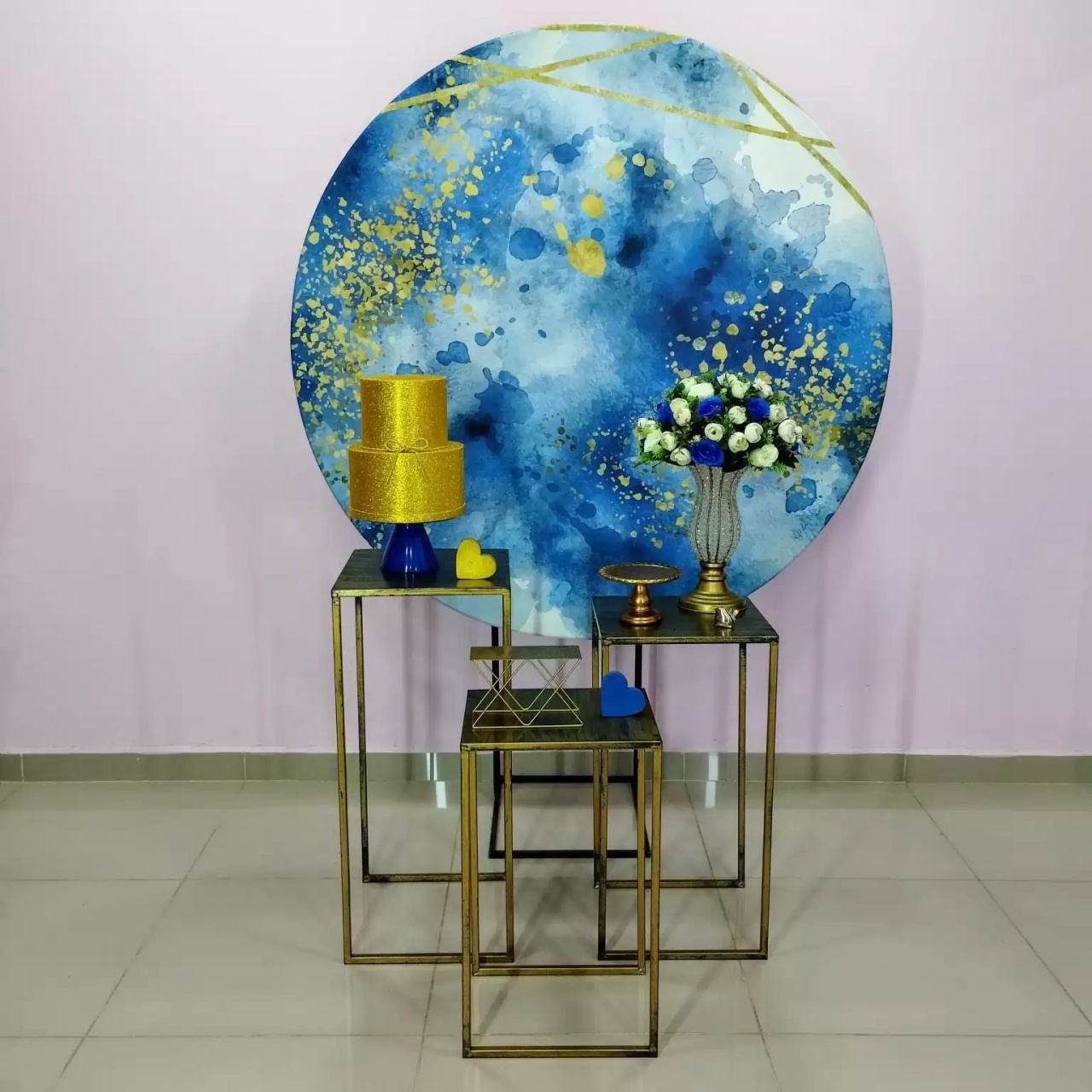 Kit Adulto Azul Branco E Dourado Numero 2 - pampegueemonte