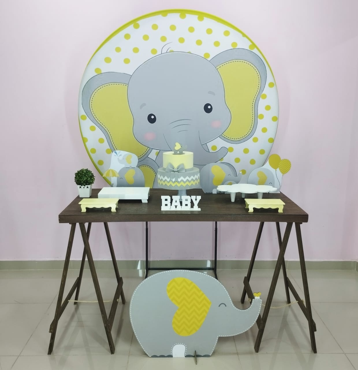 Kit Elefante Amarelo Numero 16 - pampegueemonte