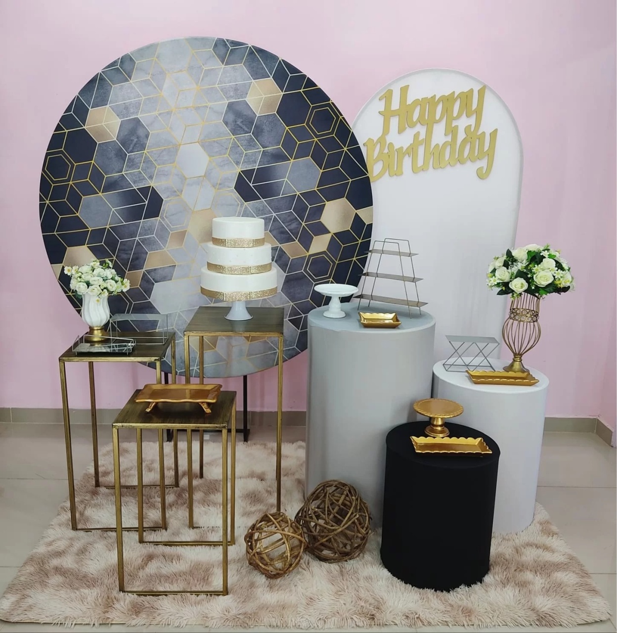 Kit Adulto Cinza Dourado E Preto Numero 1 - pampegueemonte