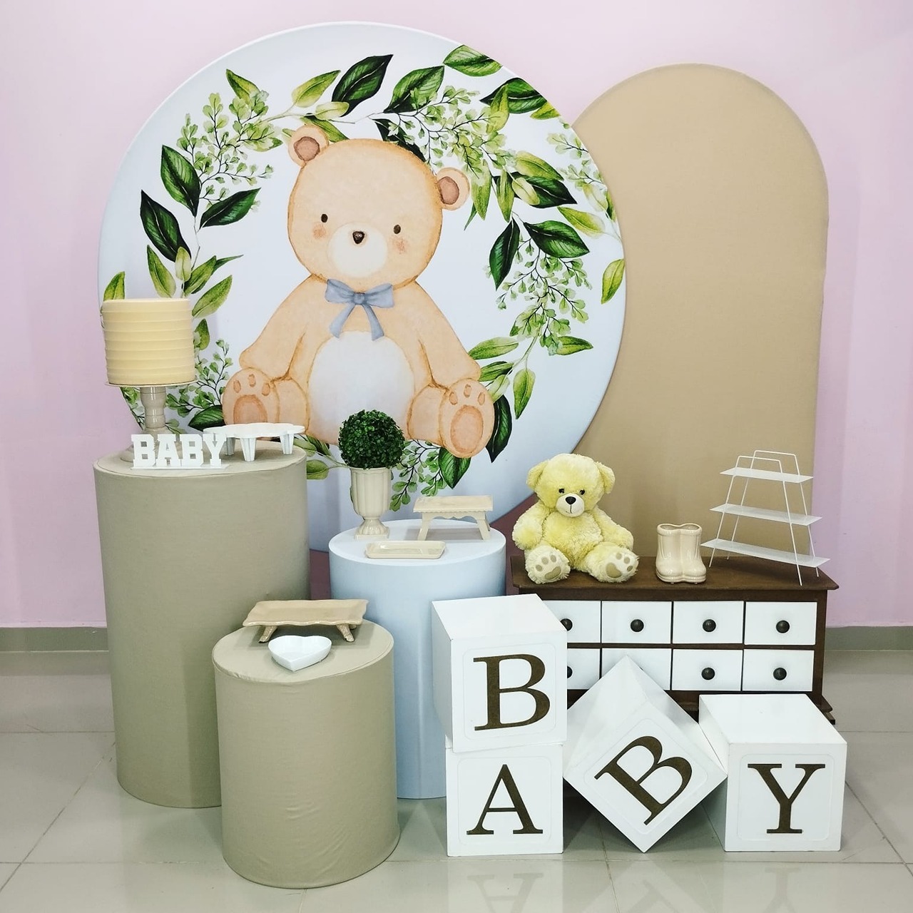 Kit Urso Com Floral Verde Numero 2 - pampegueemonte