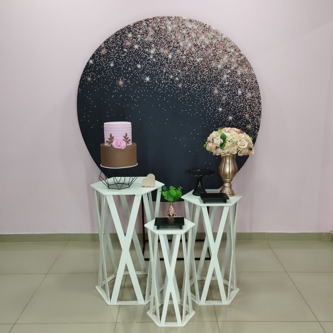 Kit Adulto Preto Com Glitter Rose Numero 3 - pampegueemonte