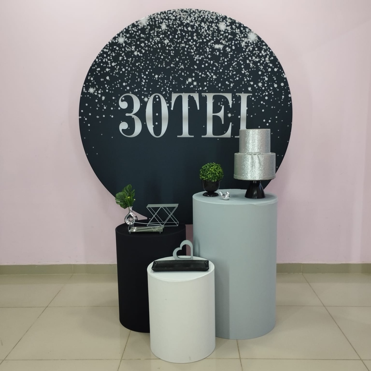 Kit 30Tei Prata E Preto Número 4 - pampegueemonte