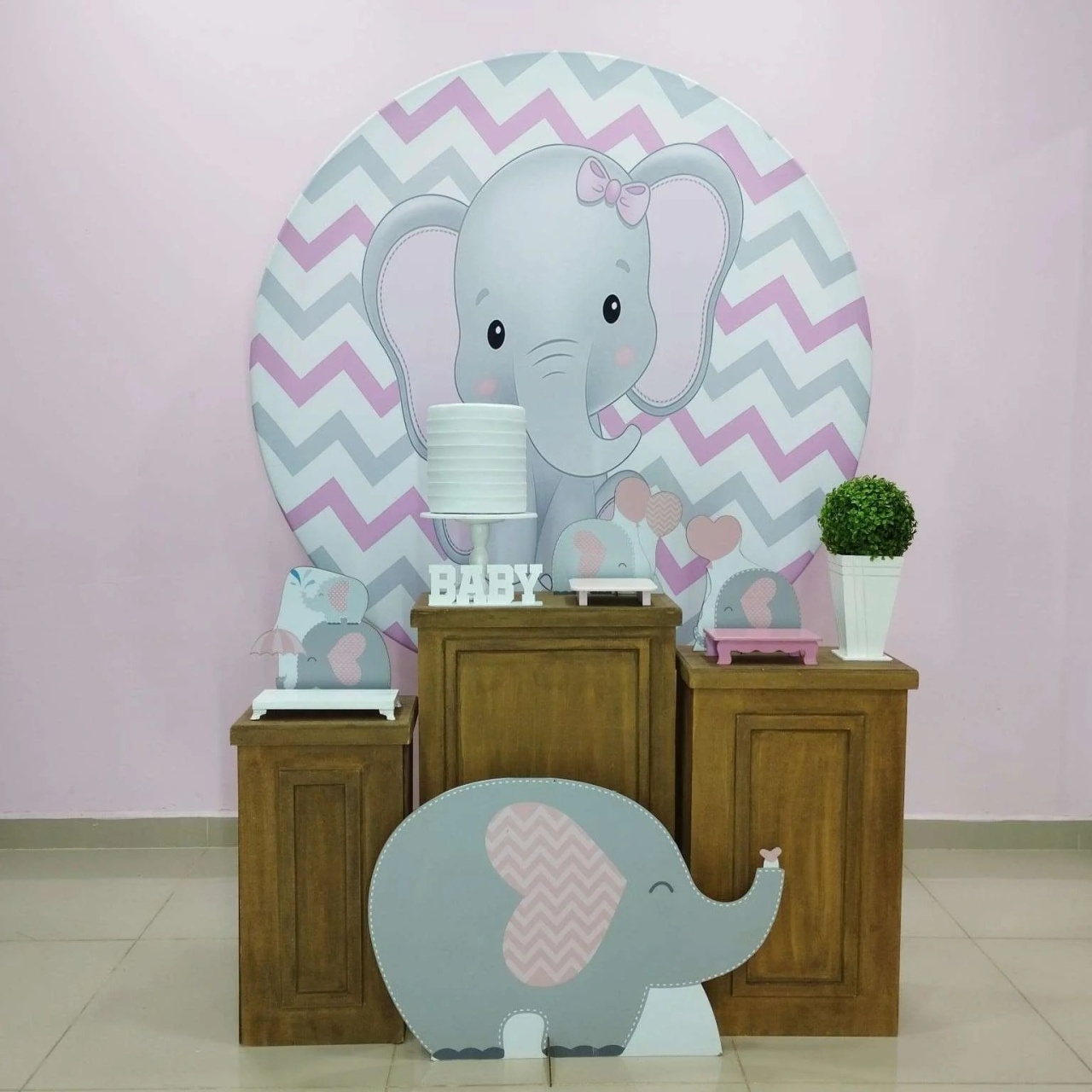 Kit Elefante Rosa Numero 5 - pampegueemonte