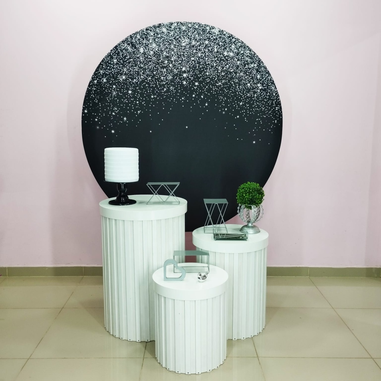 Kit Adulto Preto Com Glitter Prata Numero 10 - pampegueemonte