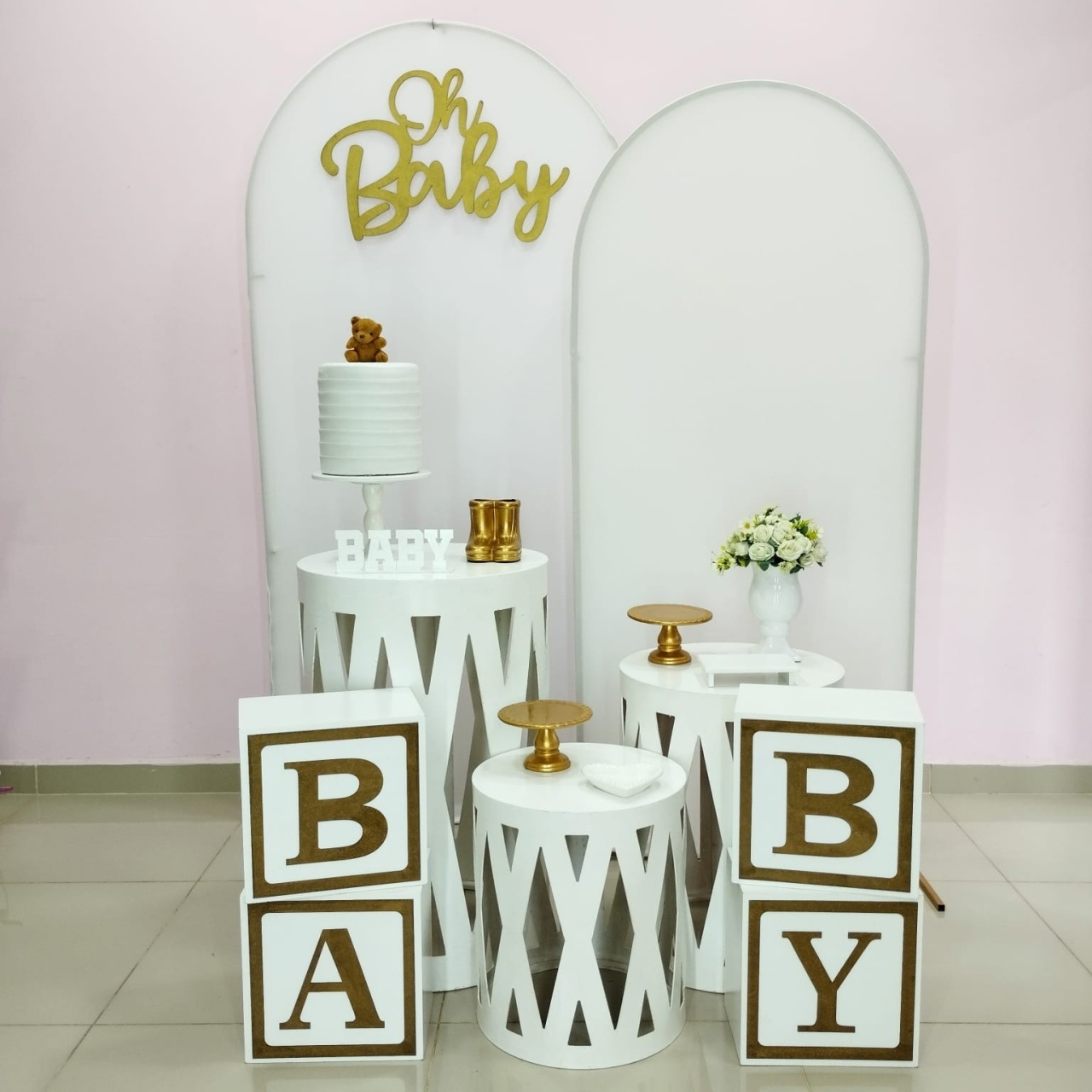 Kit Chá de Bebê Branco Numero 4 - pampegueemonte