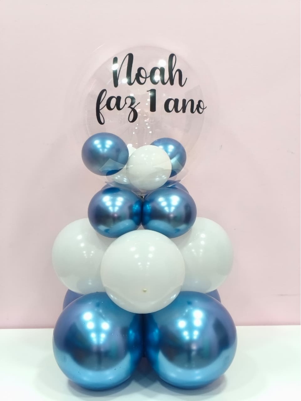 Bubble de Chão 70Cm de Altura Azul E Branco - pampegueemonte