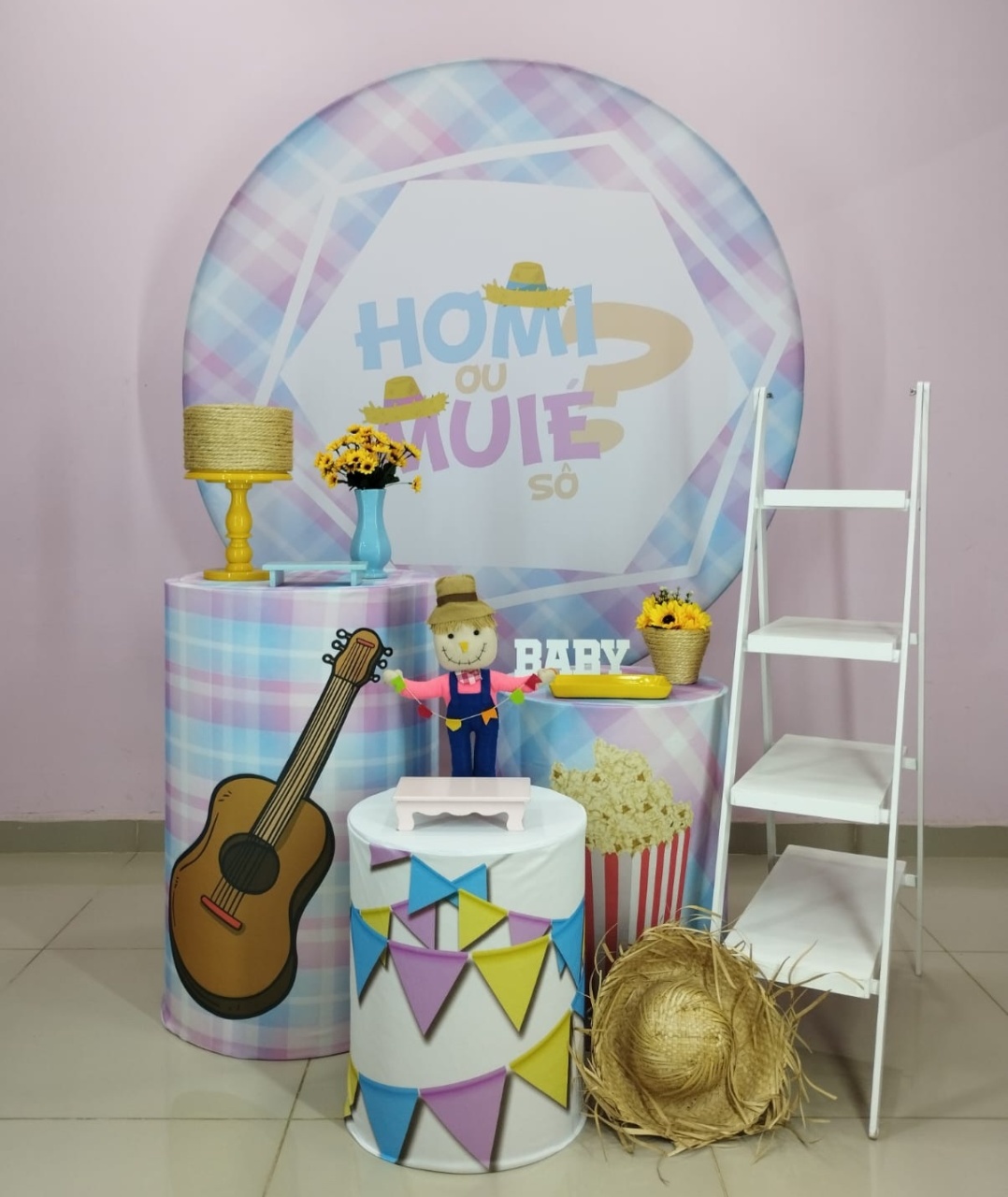 Kit Festa Junina Chá Revelação Numero 6 - pampegueemonte