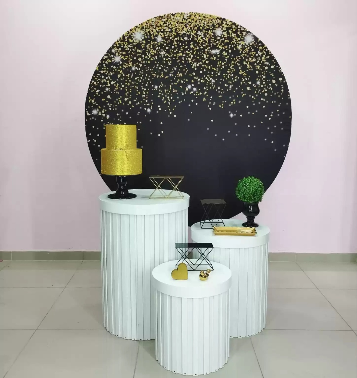 Kit Adulto Preto Com Glitter Dourado Numero 7 - pampegueemonte