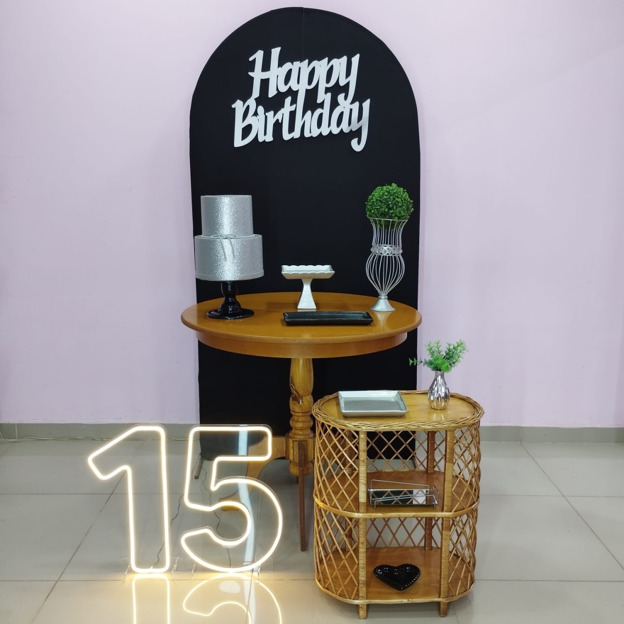 Kit Adulto 15 Anos Preto E Prata Numero 3 - pampegueemonte