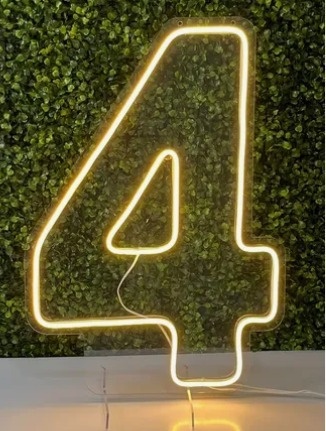 Numero 4 Em Led 50Cm de Altura  - pampegueemonte
