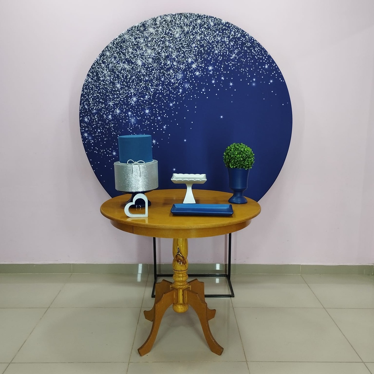 Kit Adulto Azul Com Glitter Prata Número 8 - pampegueemonte
