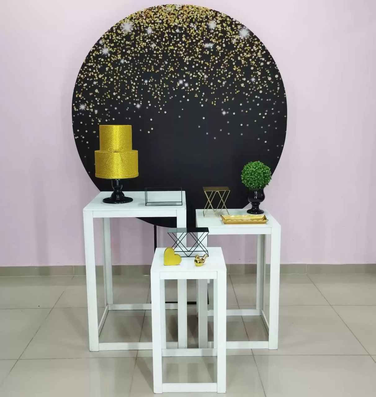 Kit Adulto Preto Com Glitter Dourado Numero 13 - pampegueemonte