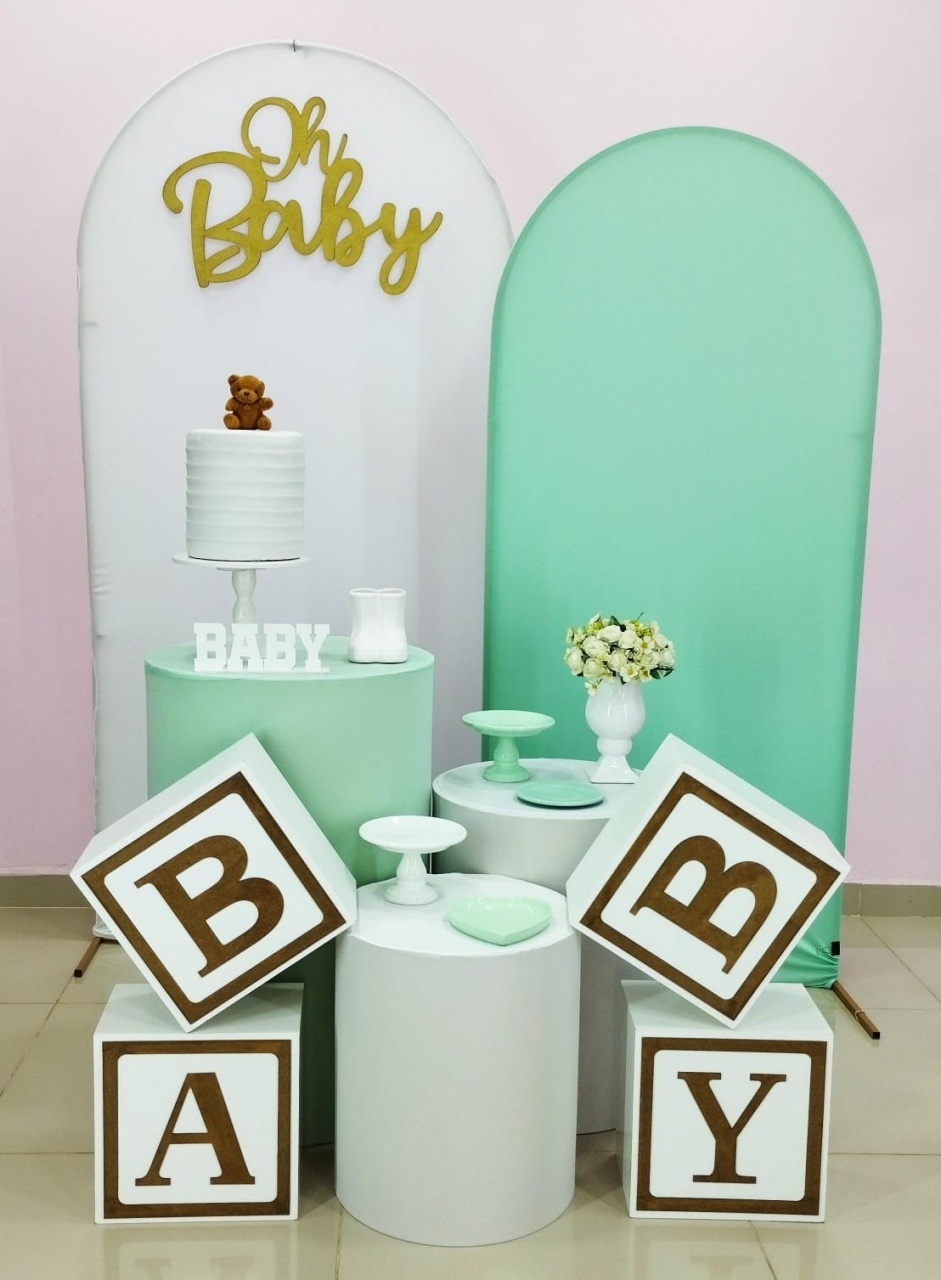 Kit Chá de Bebê Branco E Verde Numero 2 - pampegueemonte