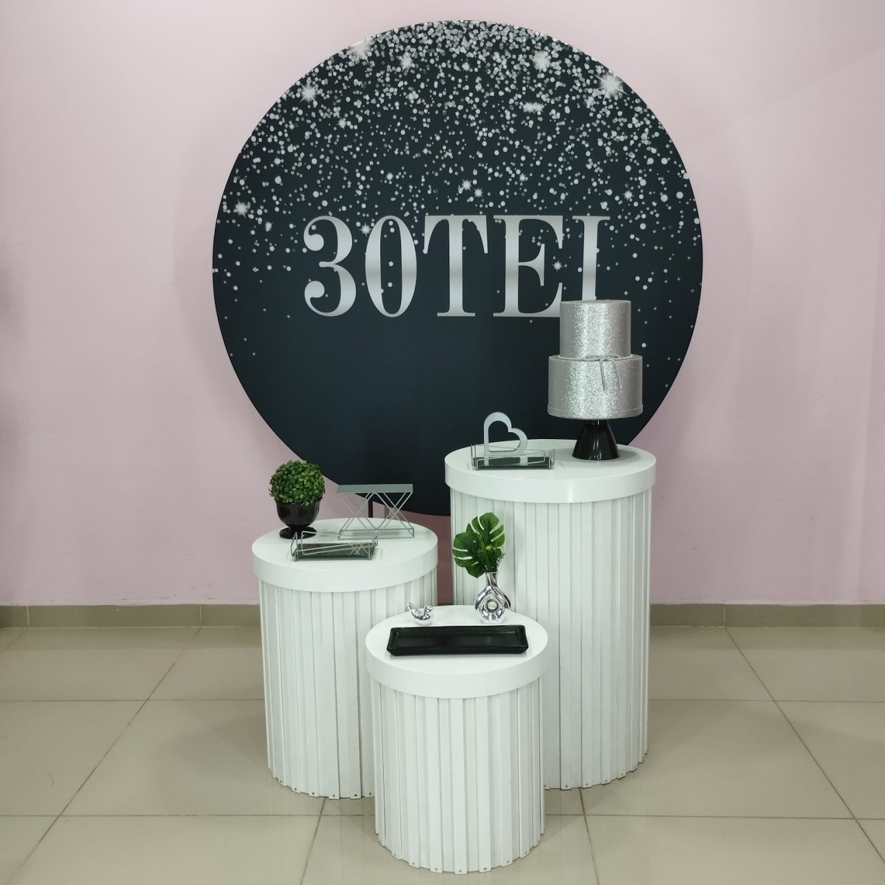 Kit 30Tei Prata E Preto Número 5 - pampegueemonte