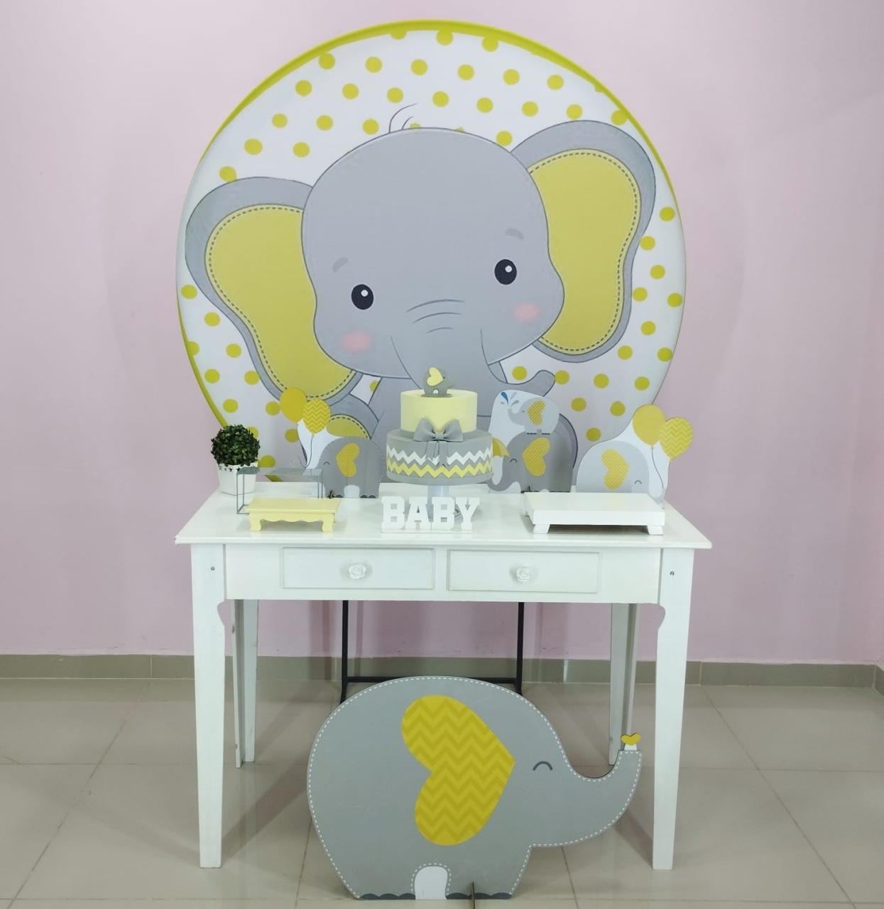 Kit Elefante Amarelo Numero 19 - pampegueemonte