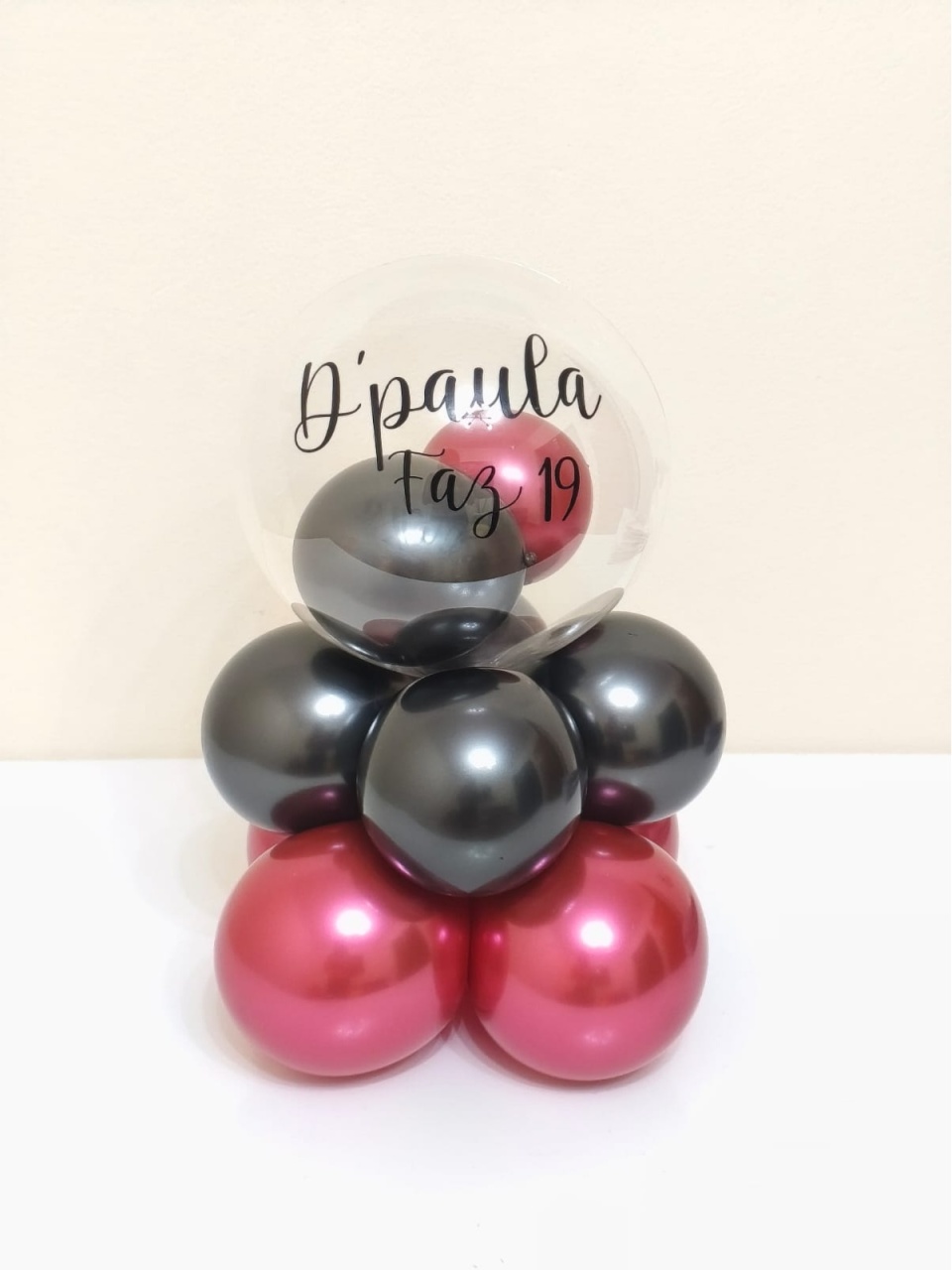 Bubble de Mesa 40Cm de Altura Vermelho E Preto - pampegueemonte