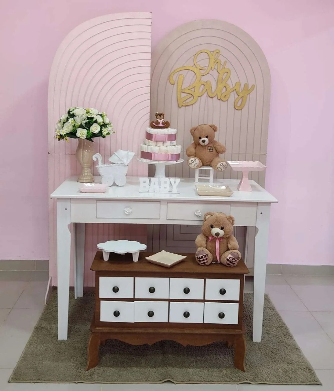 Kit Chá de Bebe Rosa Numero 2 - pampegueemonte