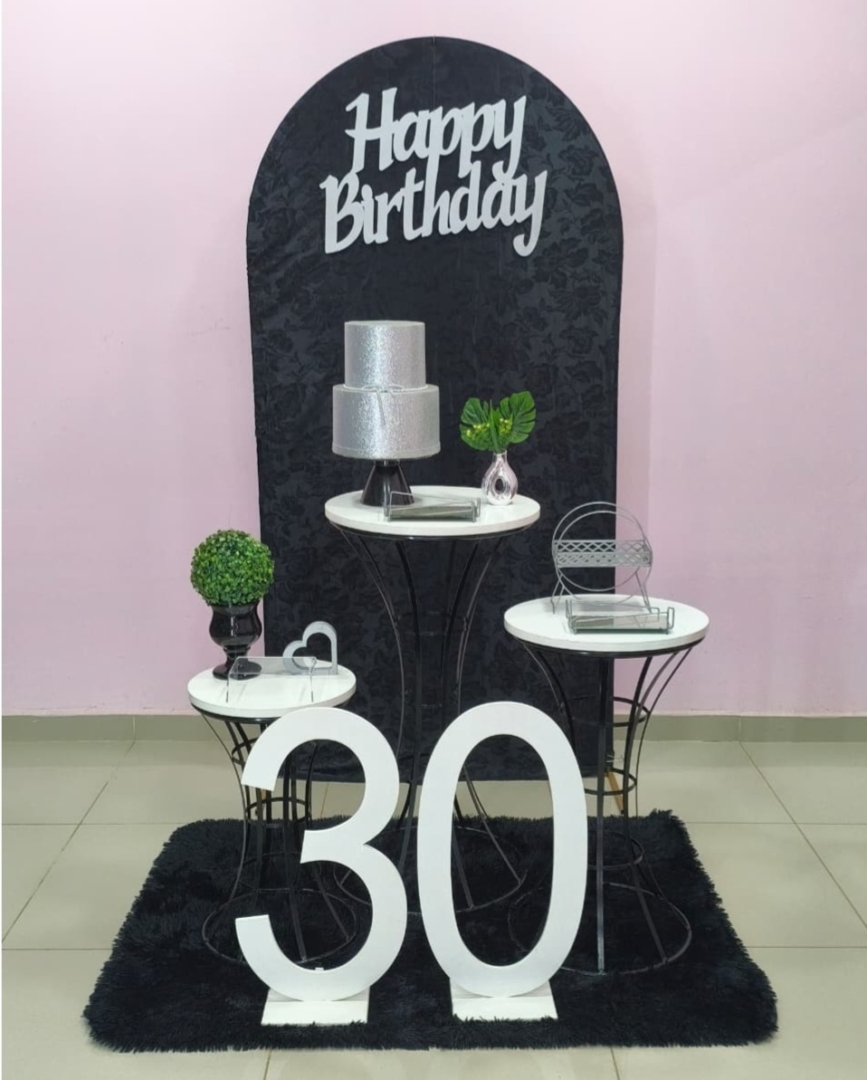 Kit Adulto Preto E Prata 30 Anos - pampegueemonte