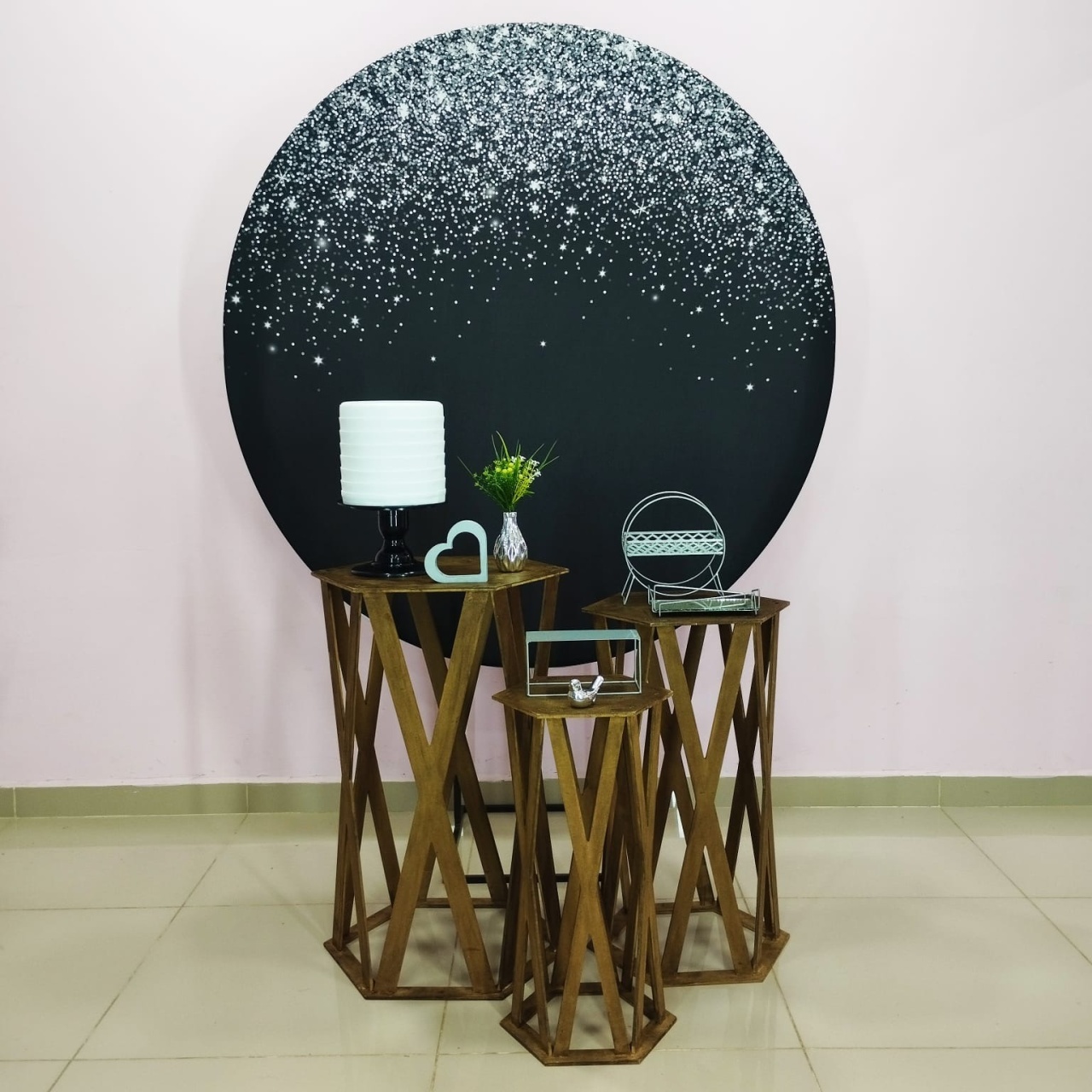 Kit Adulto Preto Com Glitter Prata Numero 5 - pampegueemonte