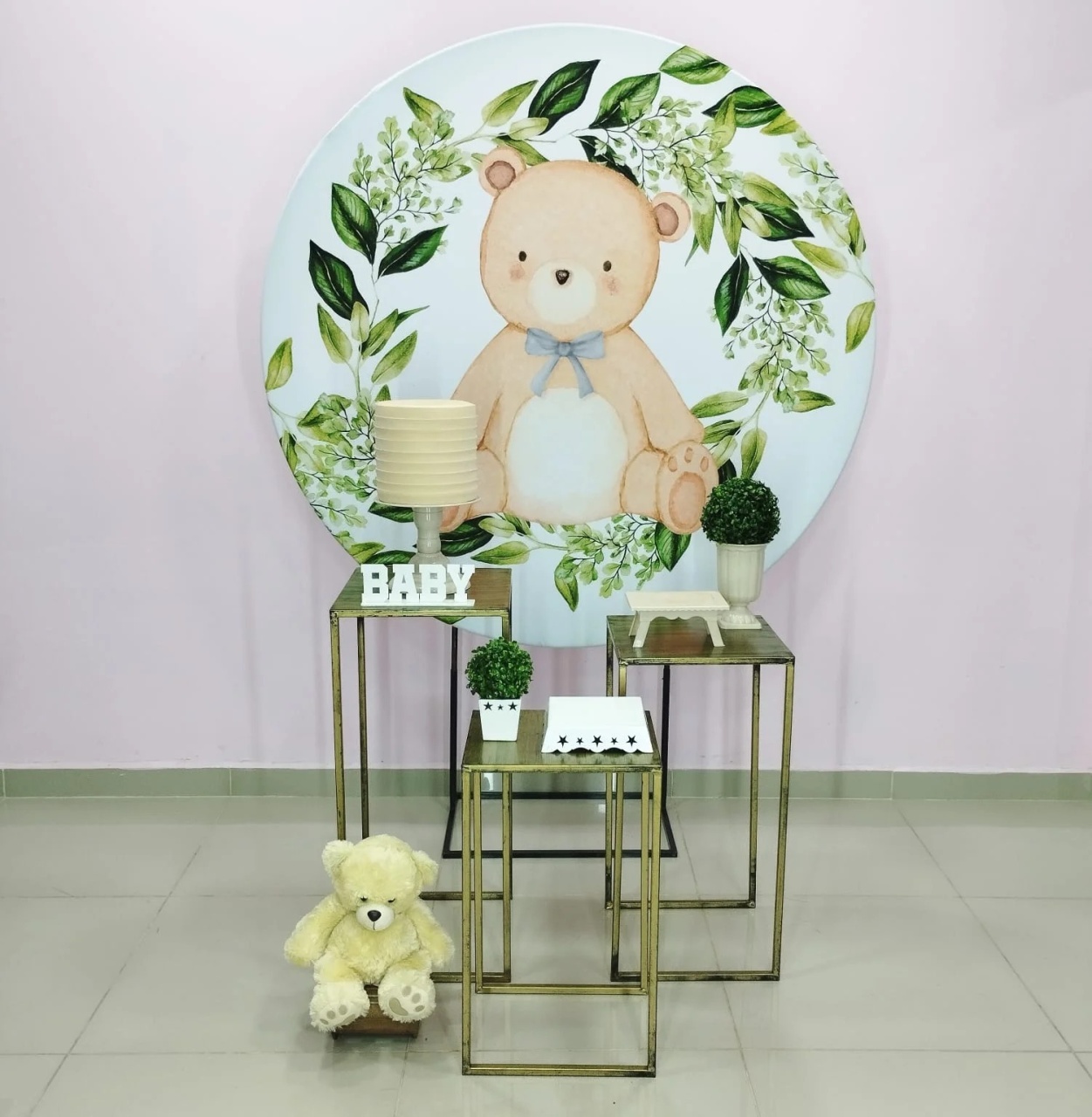 Kit Urso Com Floral Verde Numero 10 - pampegueemonte