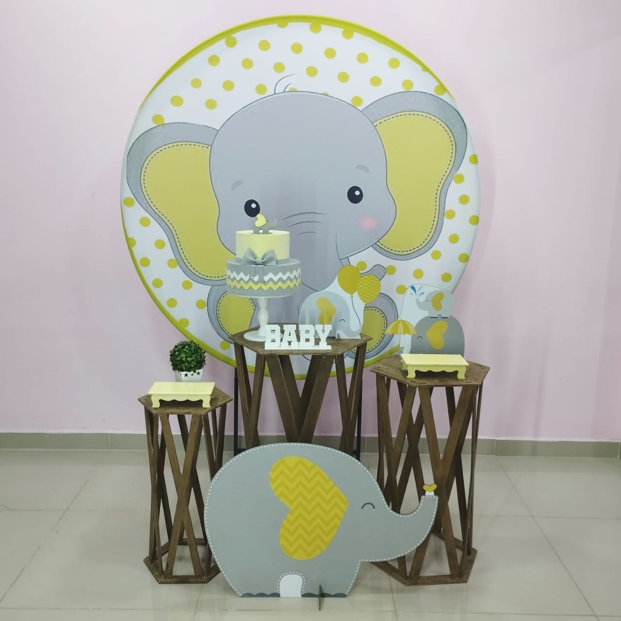 Kit Elefante Amarelo Numero 5 - pampegueemonte