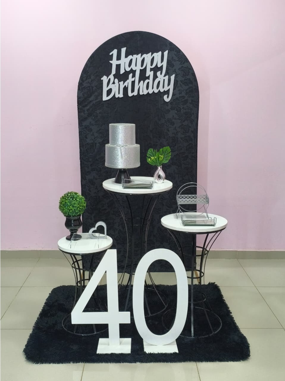 Kit Adulto Preto E Prata 40 Anos - pampegueemonte