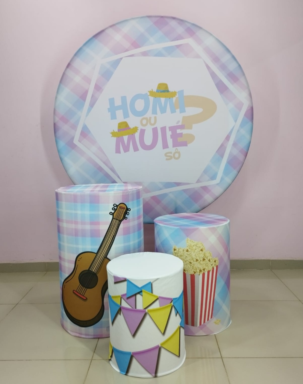 Kit Festa Junina Chá Revelação Numero 7 - pampegueemonte