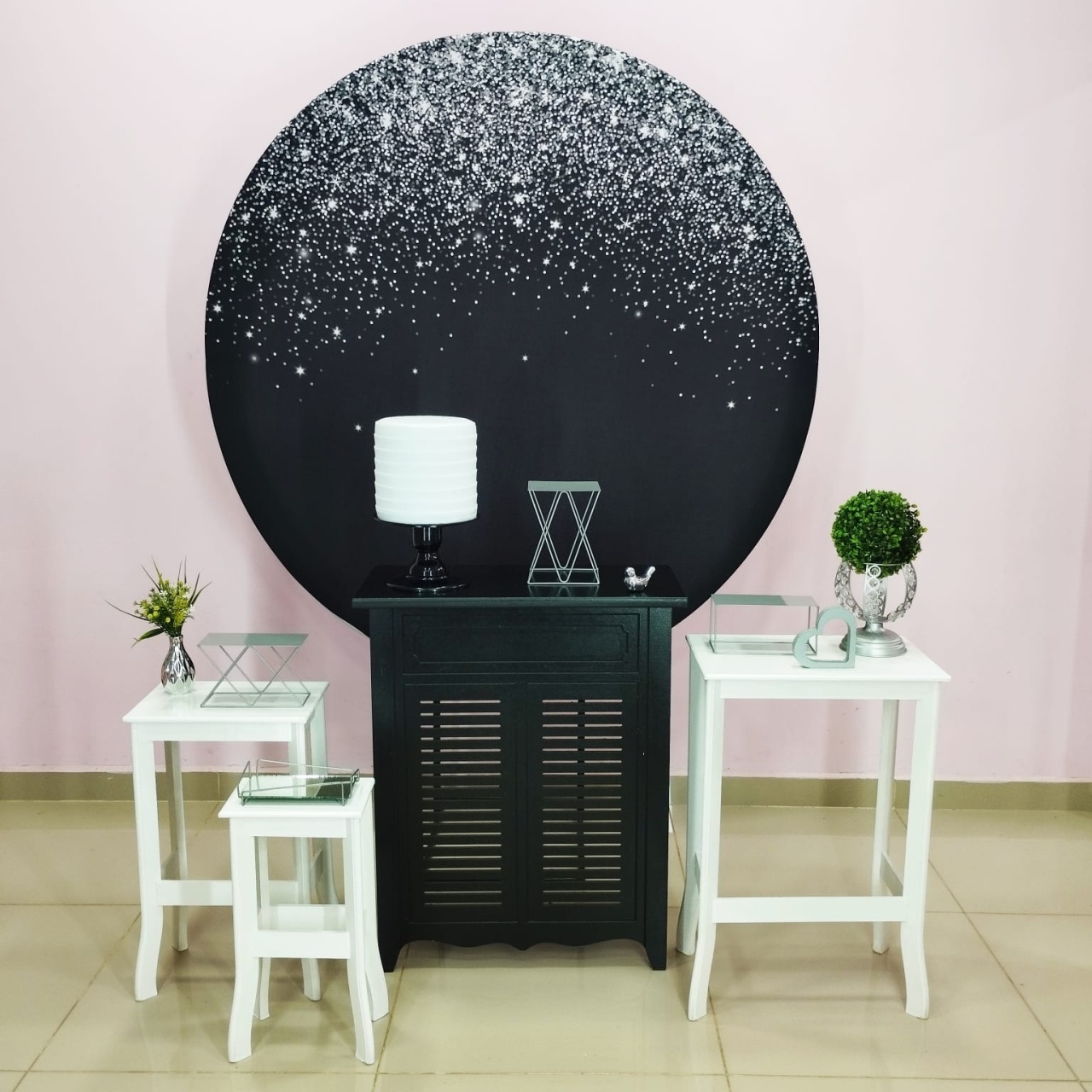Kit Adulto Preto Com Glitter Prata Numero 12 - pampegueemonte