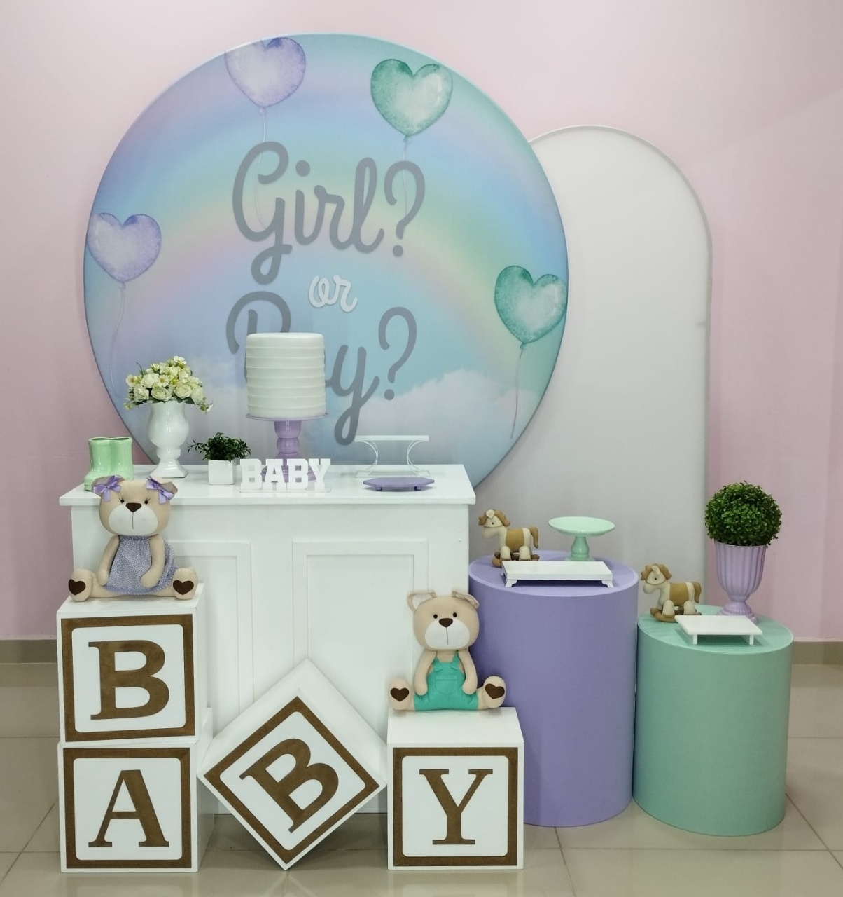Kit Chá Revelação Lilás E Verde Numero 1 - pampegueemonte