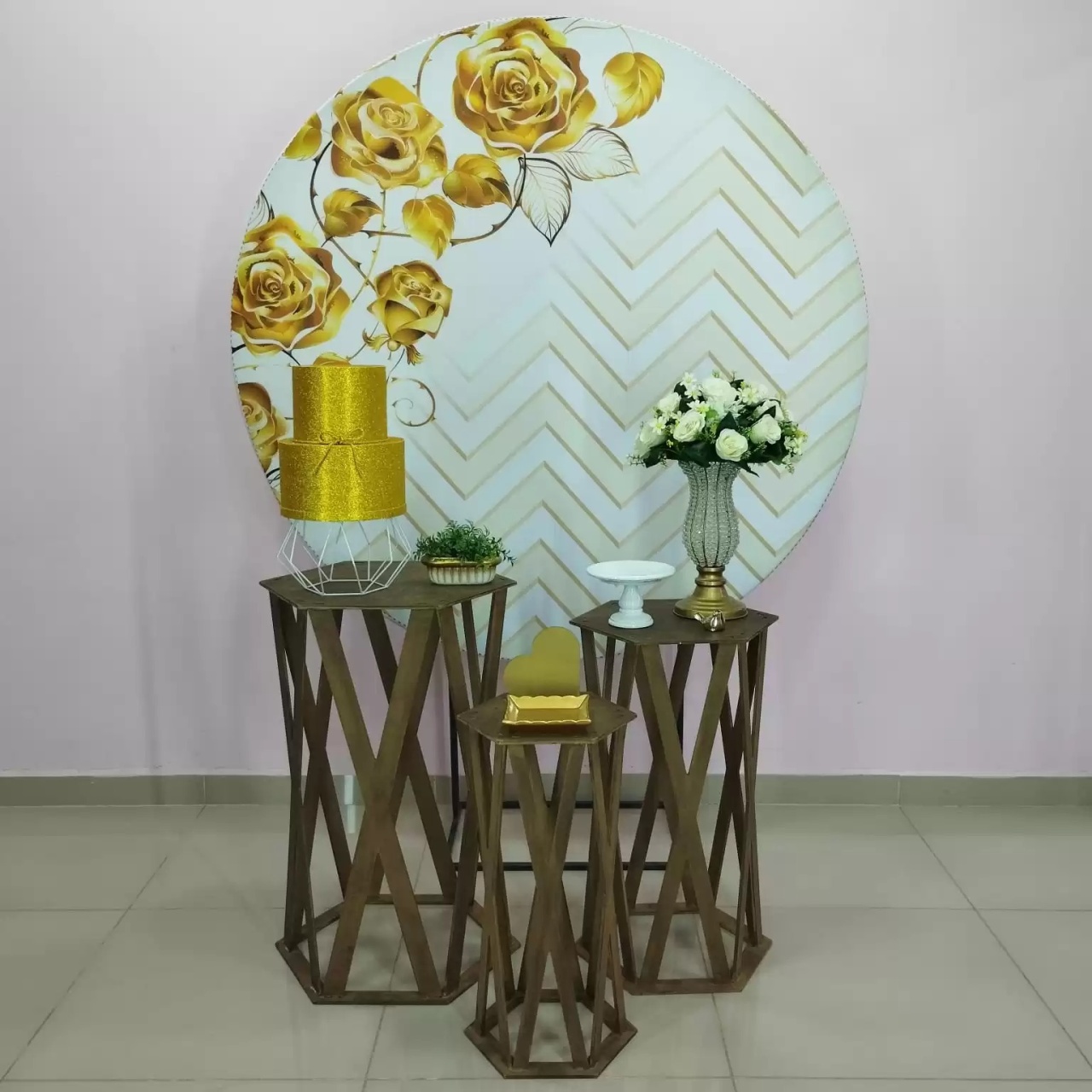 Kit Adulto Floral Dourado Número 6 - pampegueemonte