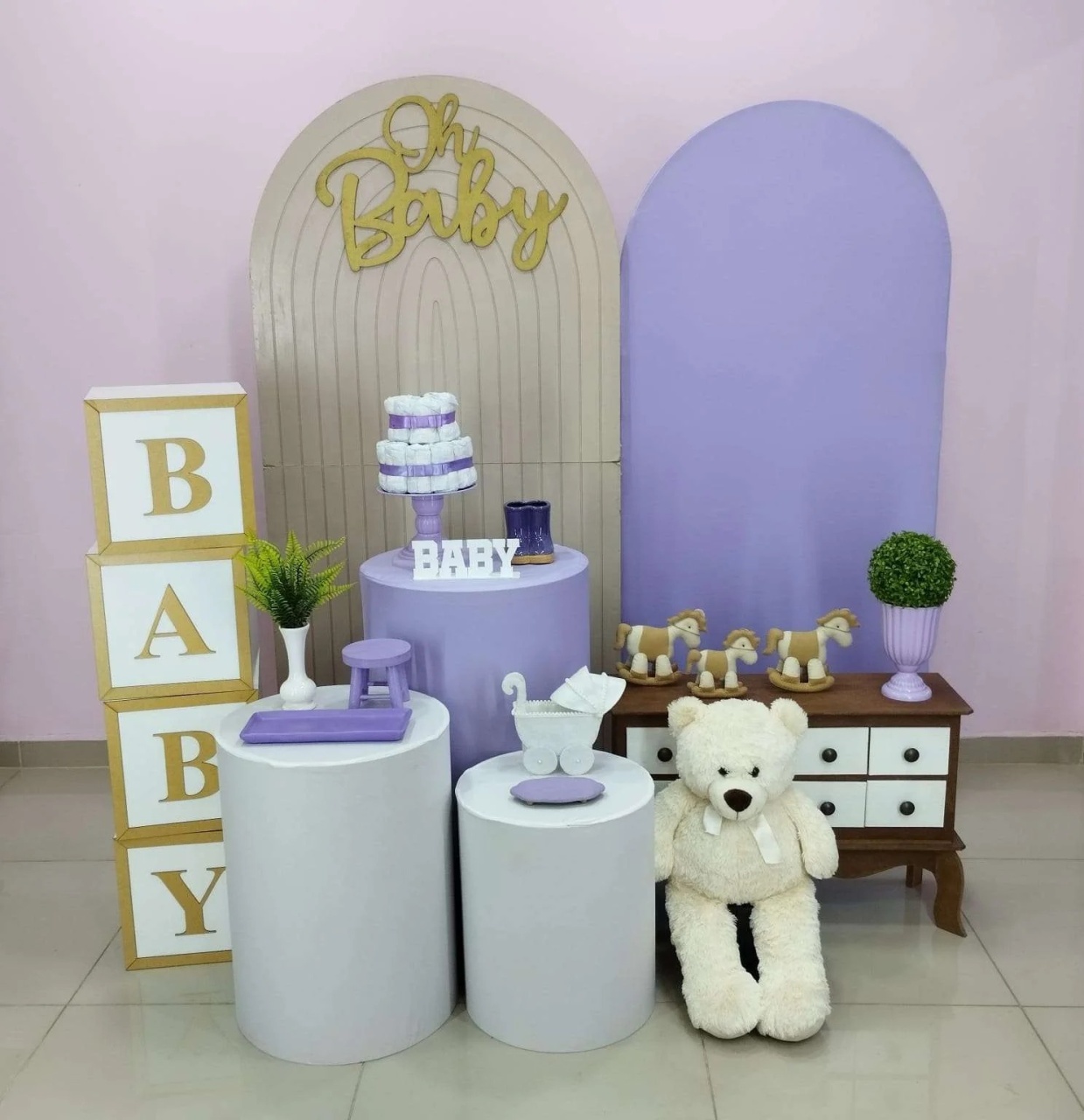Kit Chá de Bebê Lilás Numero 3 - pampegueemonte
