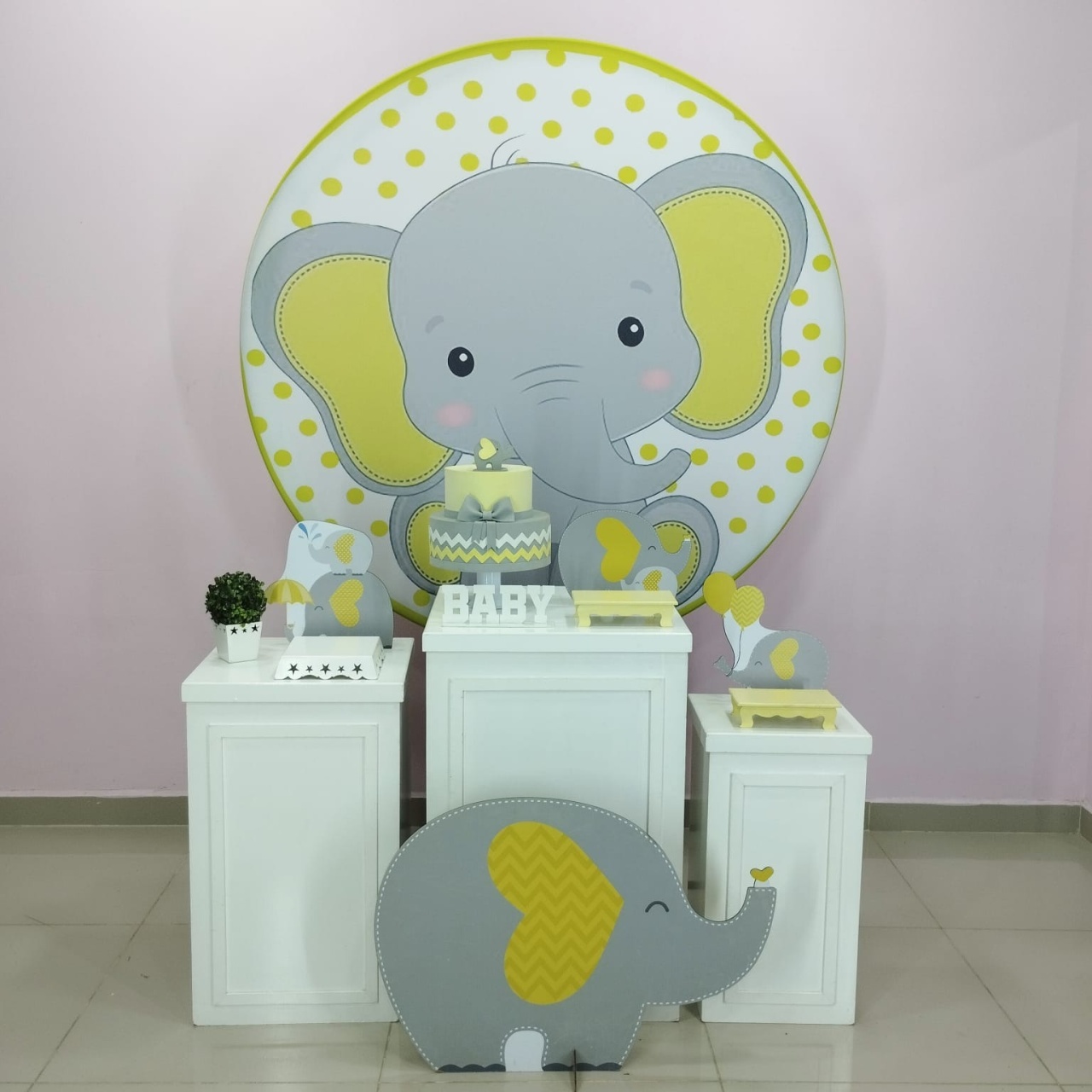 Kit Elefante Amarelo Numero 13 - pampegueemonte