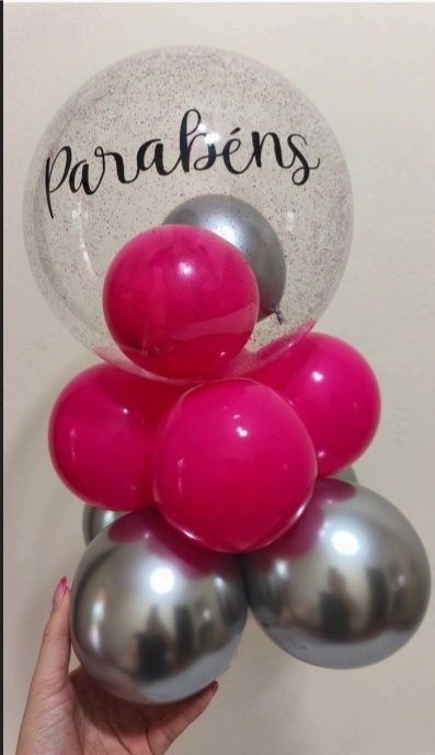 Bubble de Mesa 40Cm de Altura Com Glitter - pampegueemonte