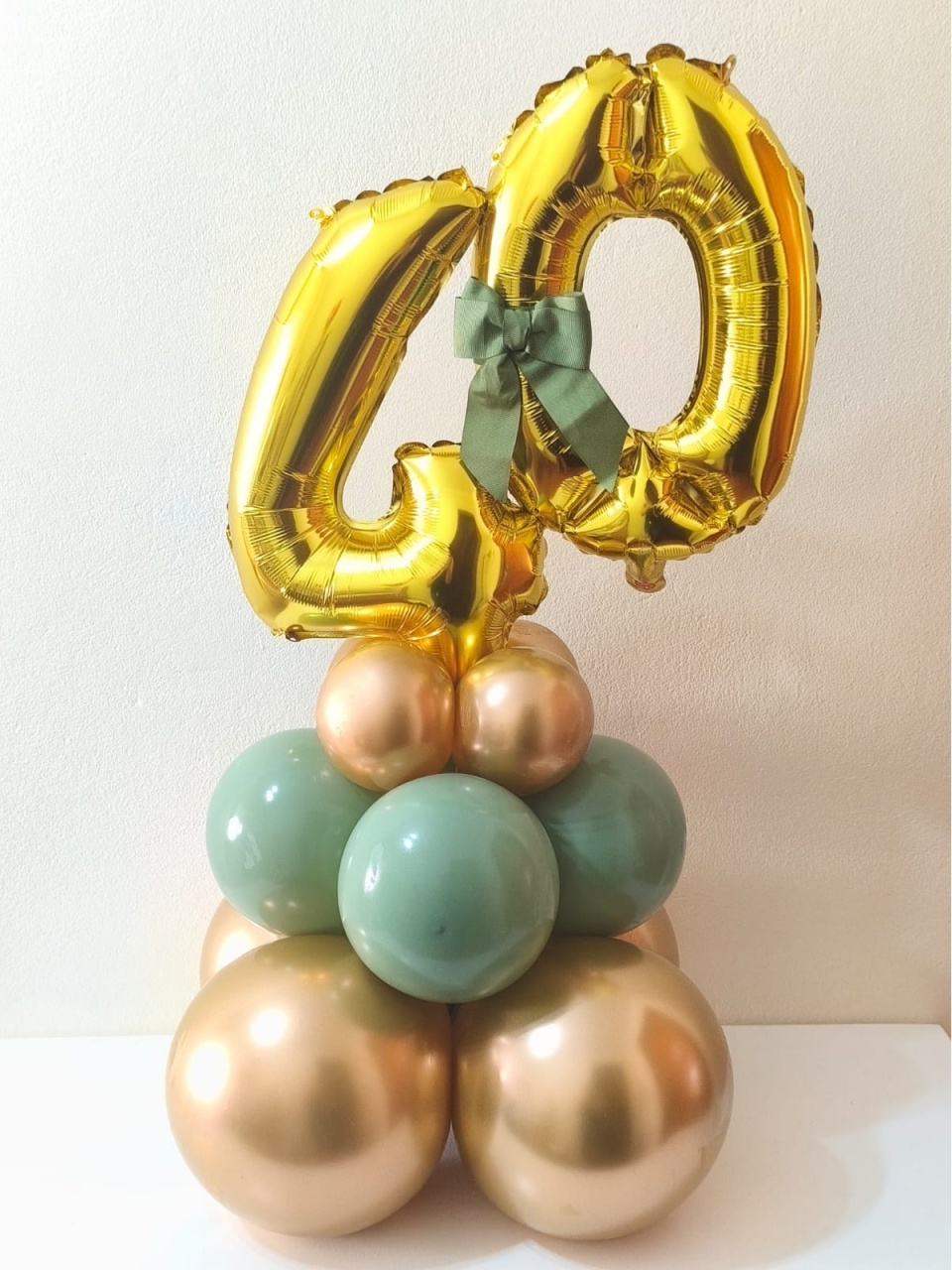 Arranjo Com Idade Personalizado Verde E Dourado - pampegueemonte