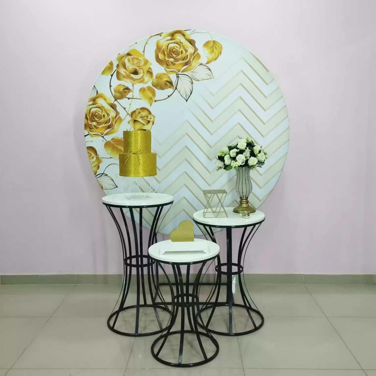Kit Adulto Floral Dourado Número 7 - pampegueemonte