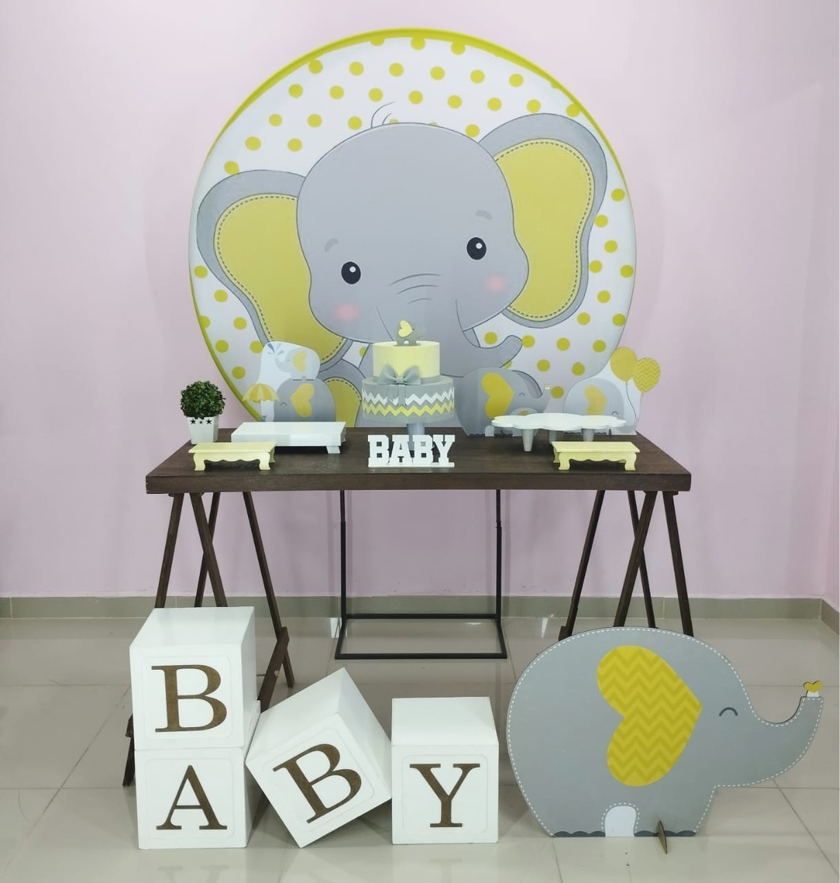 Kit Elefante Amarelo Numero 17 - pampegueemonte