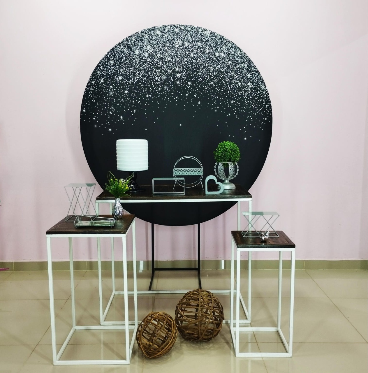 Kit Adulto Preto Com Glitter Prata Numero 6 - pampegueemonte