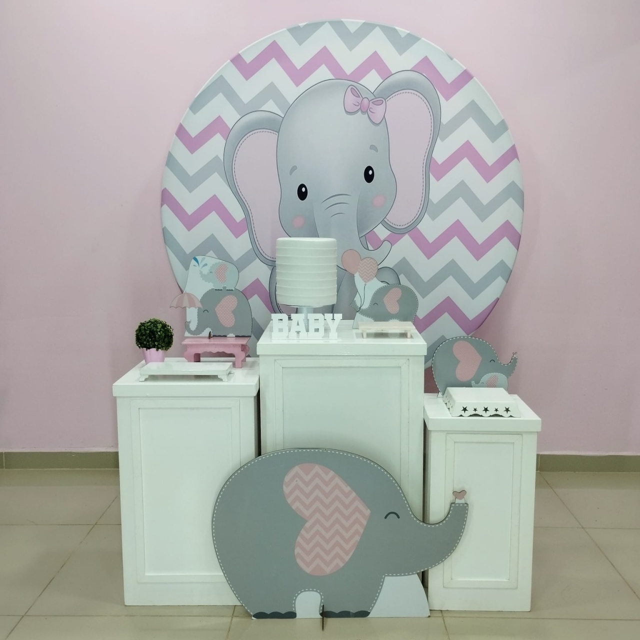 Kit Elefante Rosa Numero 14 - pampegueemonte