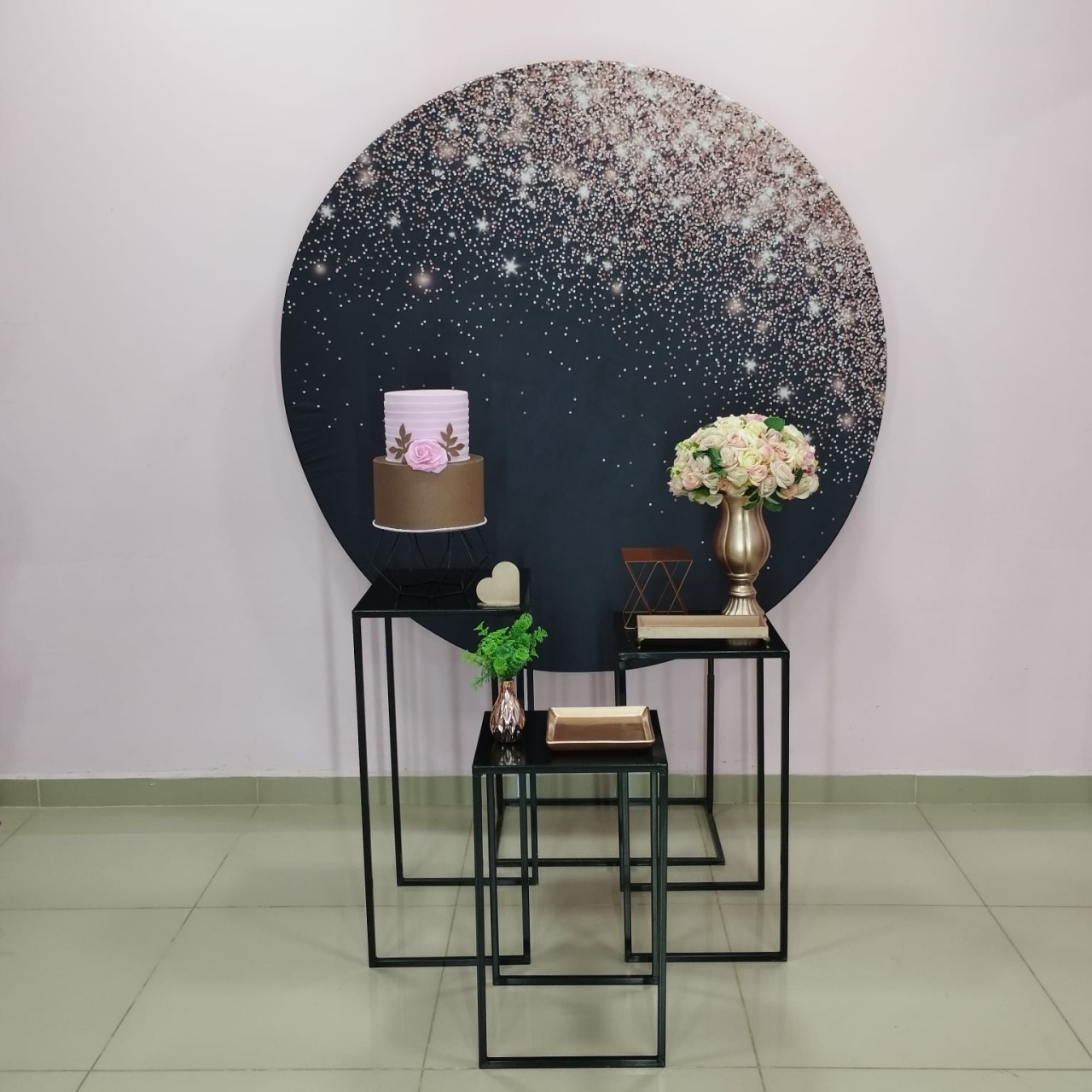 Kit Adulto Preto Com Glitter Rose Numero 1 - pampegueemonte