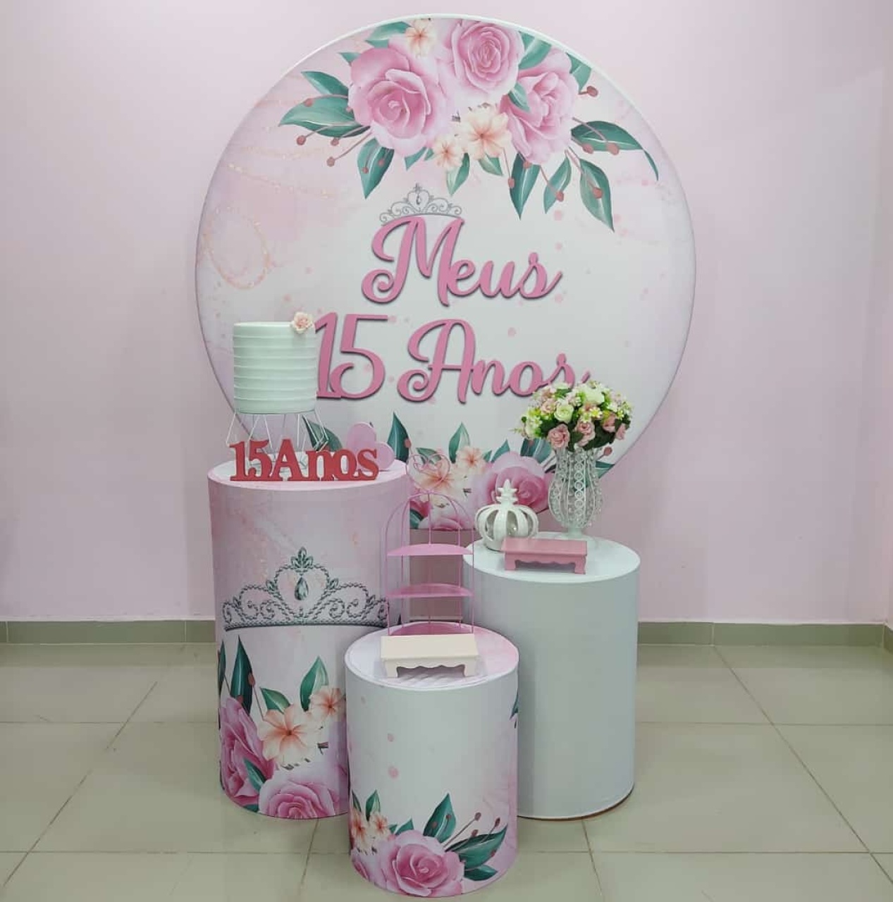 Kit 15 Anos Rosa Numero 4 - pampegueemonte