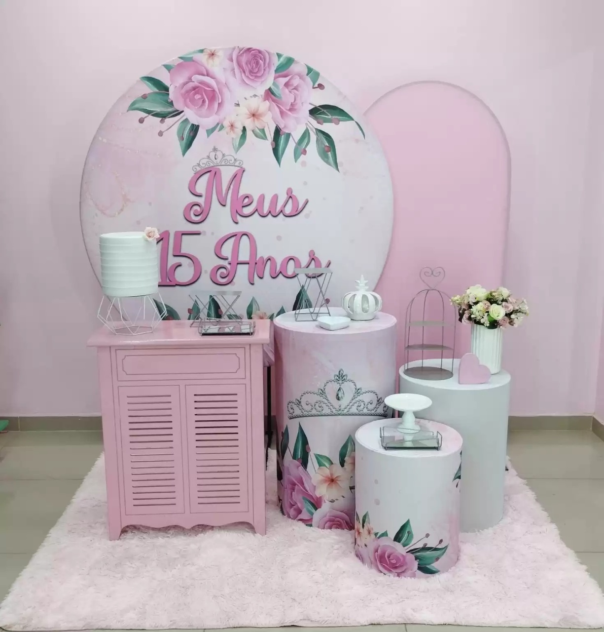 Kit 15 Anos Rosa Numero 1 - pampegueemonte