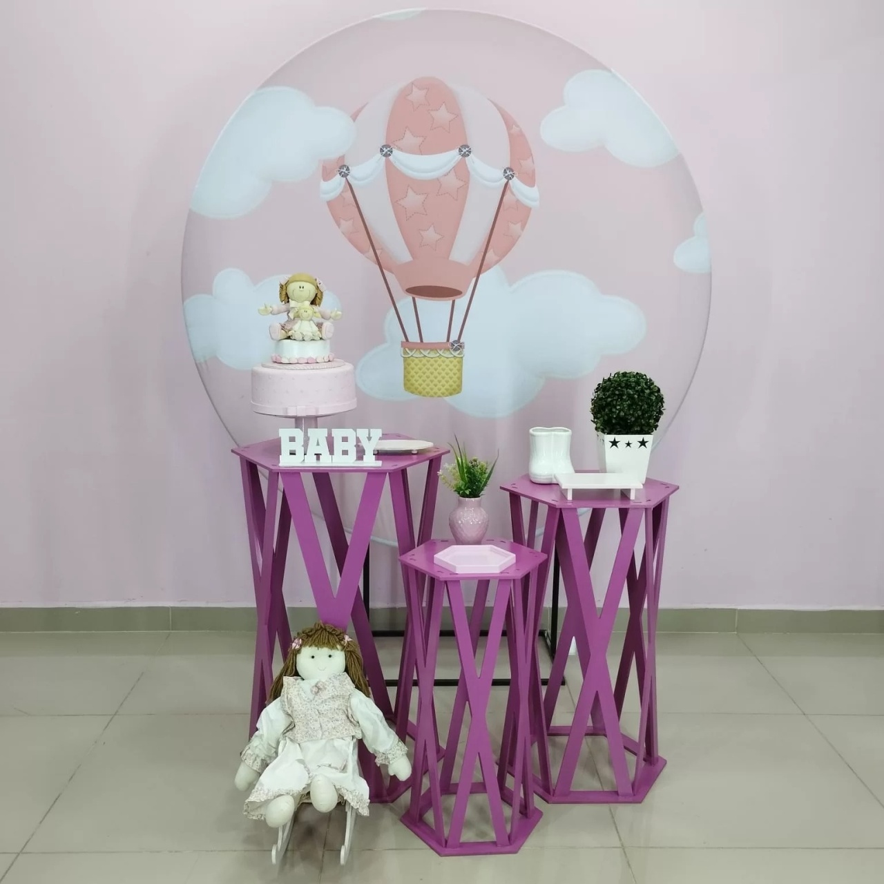Kit Balão Rosa Numero 1 - pampegueemonte