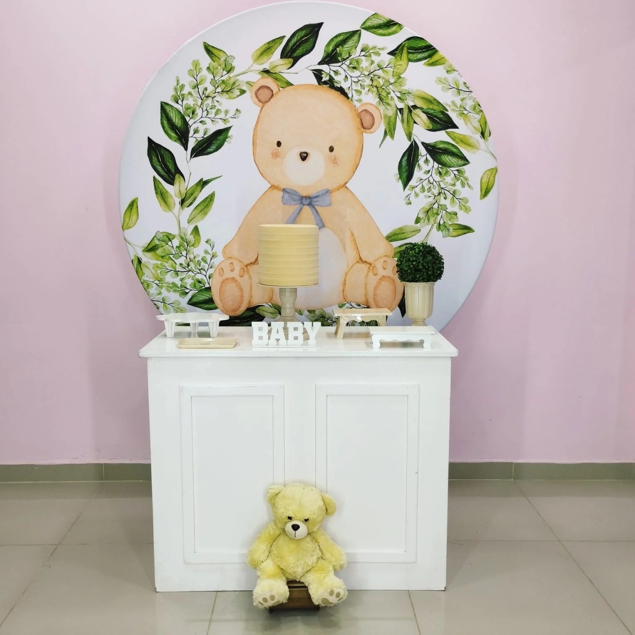 Kit Urso Com Floral Verde Numero 15 - pampegueemonte
