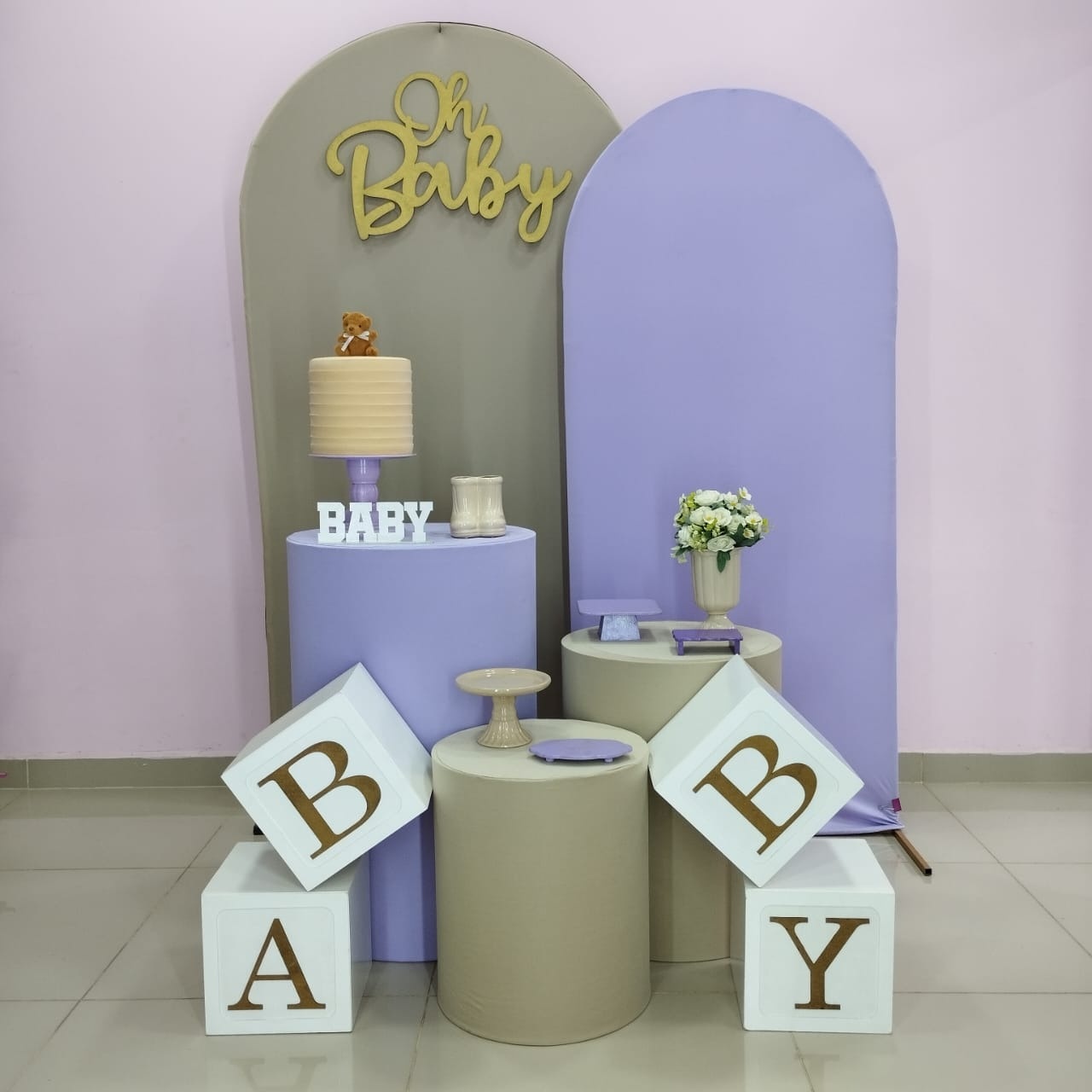 Kit Chá de Bebê Lilás Numero 5 - pampegueemonte