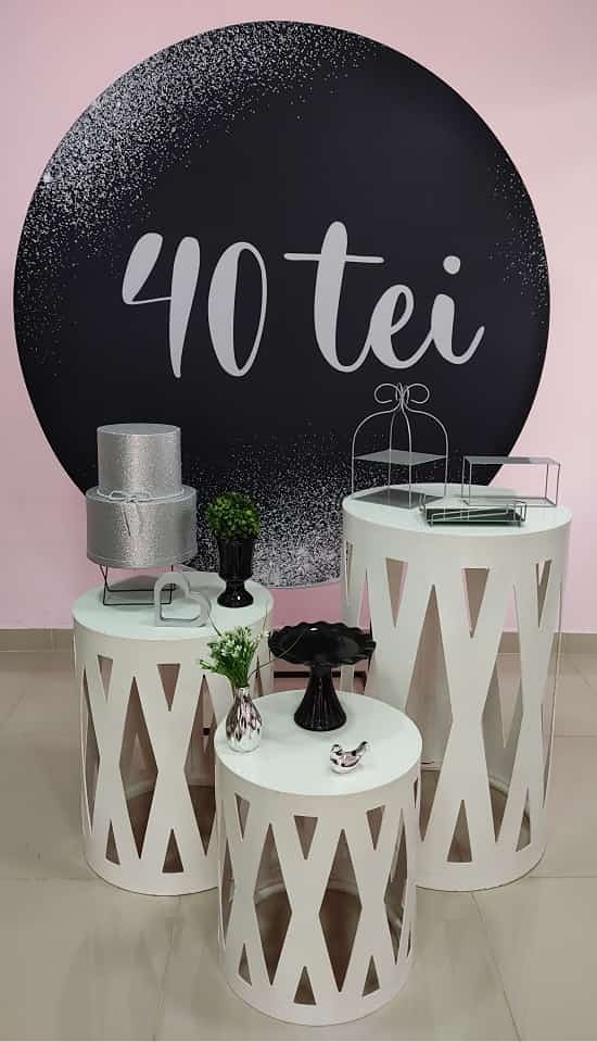Kit 40Tei Prata E Preto Número 7 - pampegueemonte