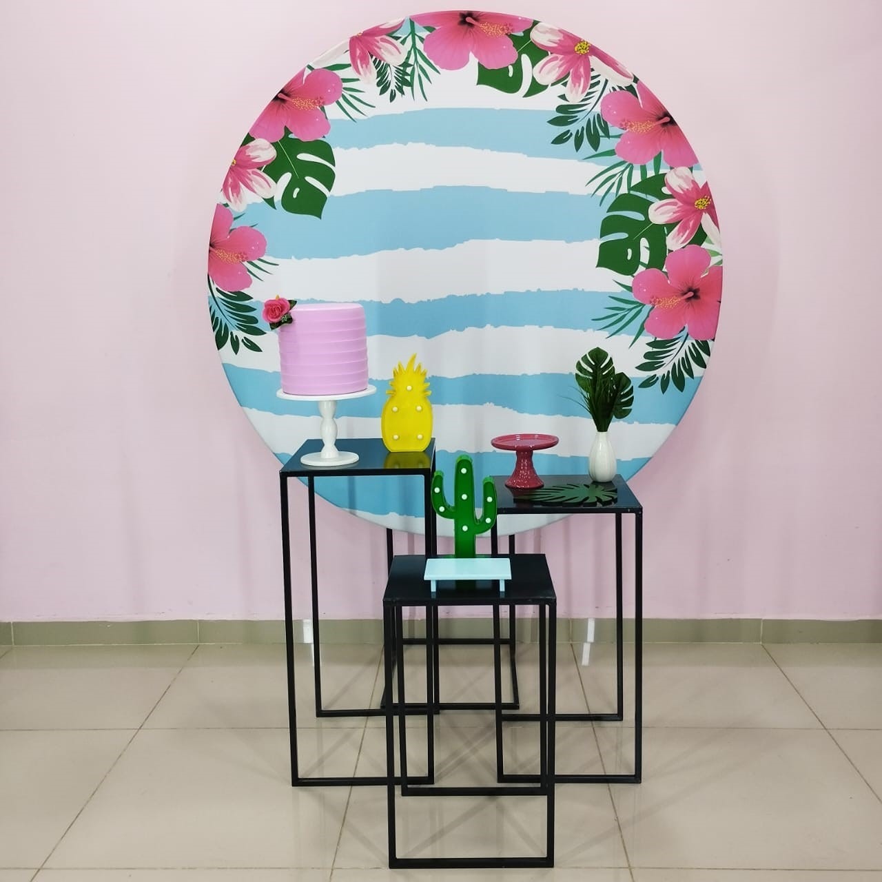 Kit Adulto Floral Azul E Pink Numero 7 - pampegueemonte