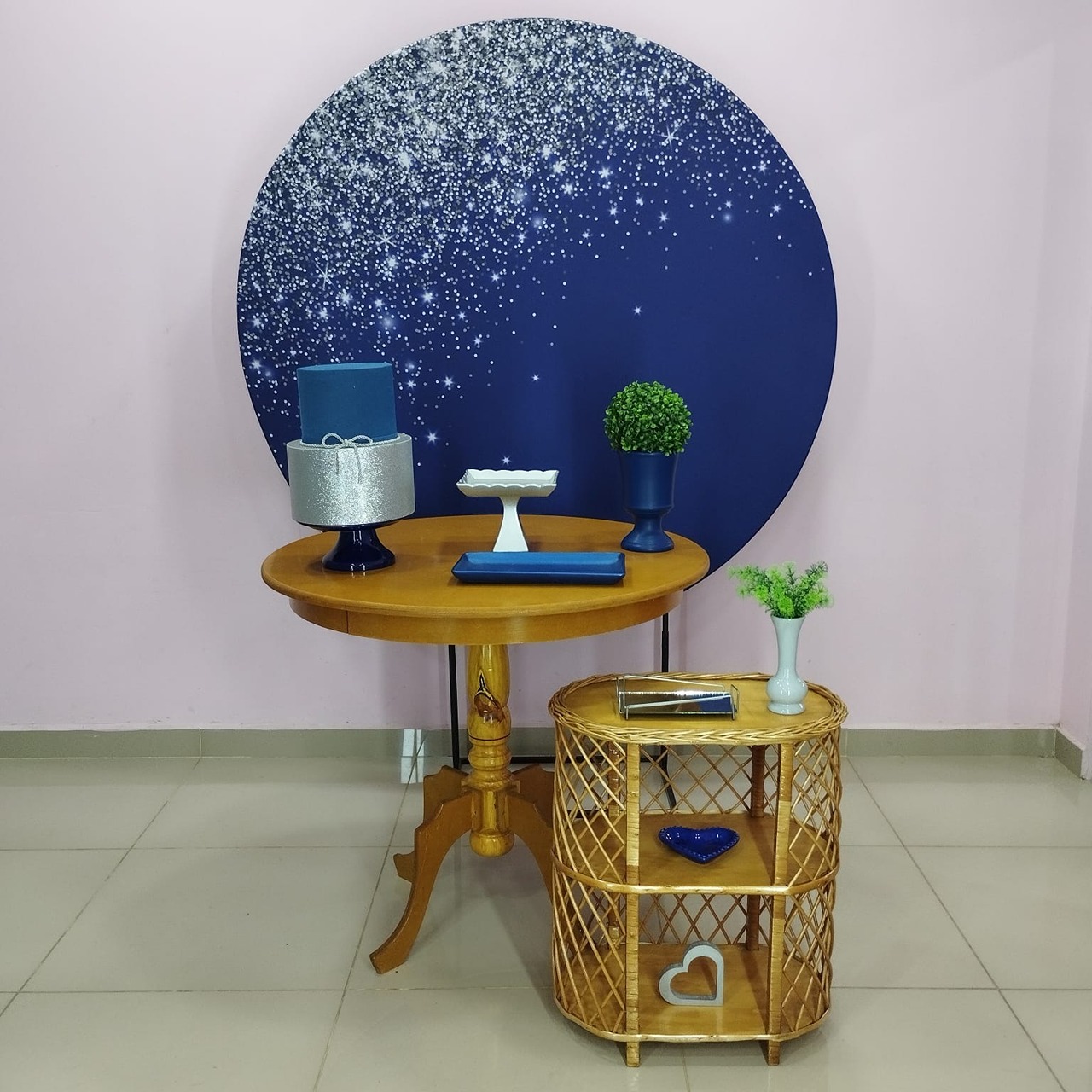 Kit Adulto Azul Com Glitter Prata Número 7 - pampegueemonte