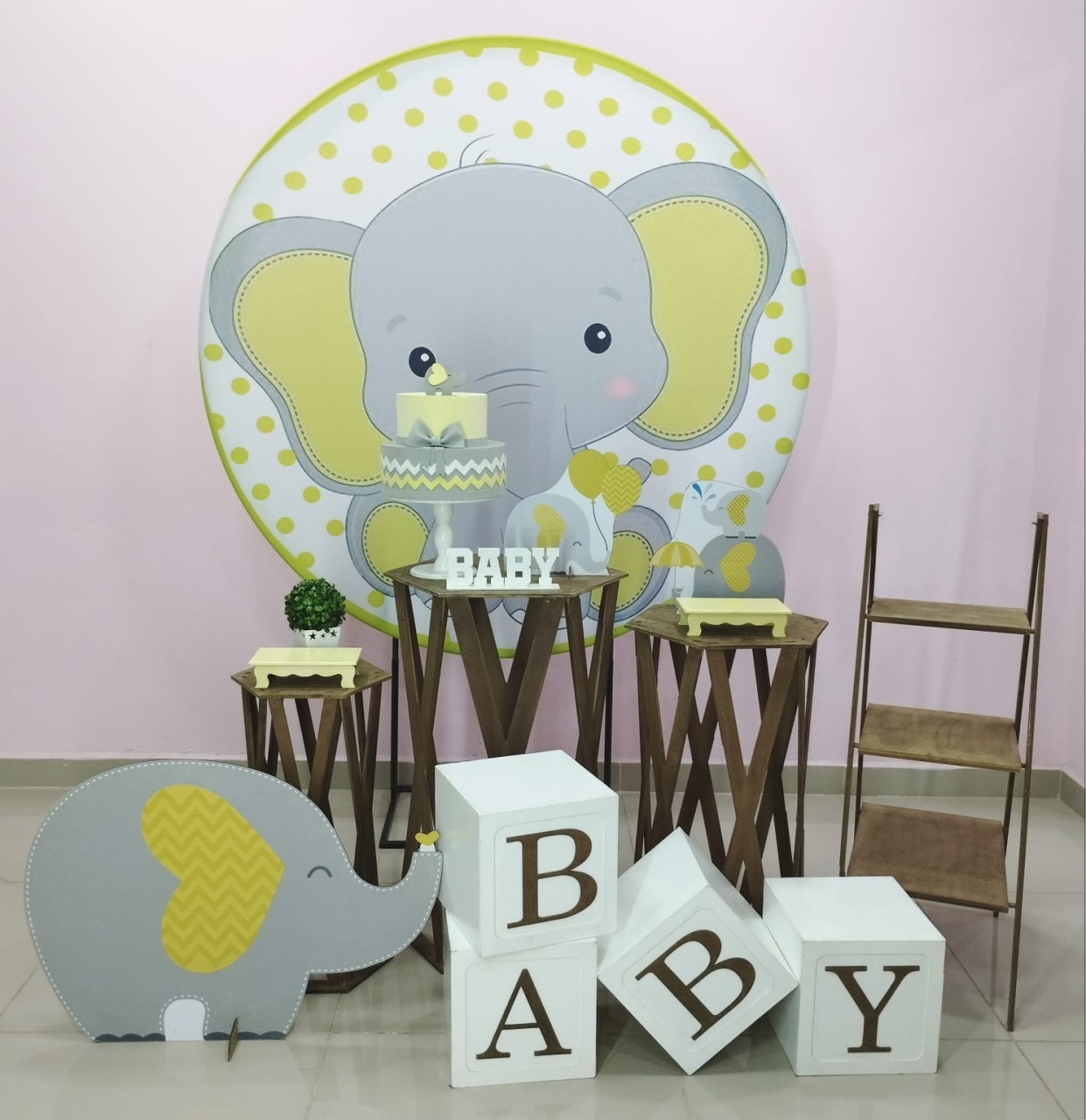 Kit Elefante Amarelo Numero 6 - pampegueemonte