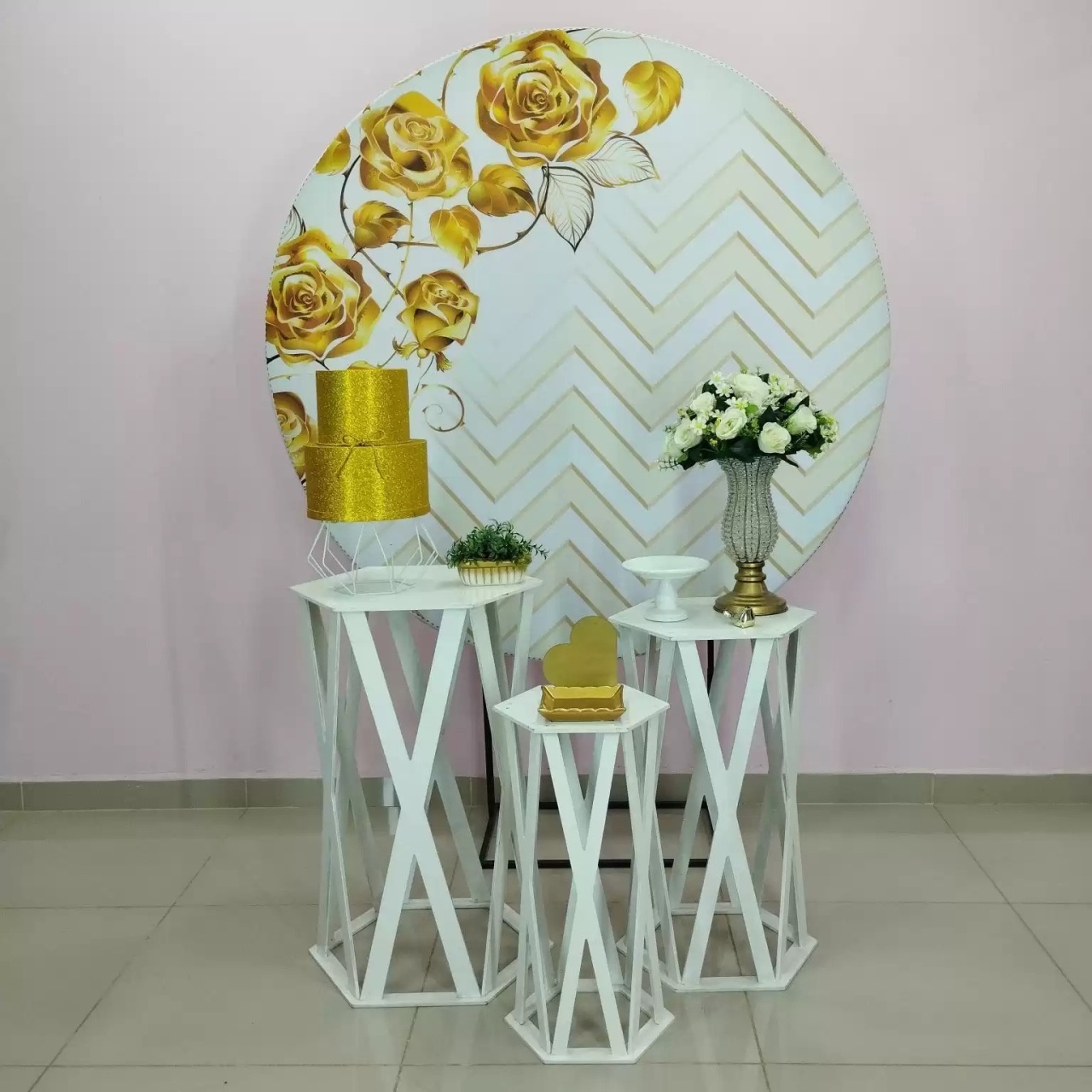 Kit Adulto Floral Dourado Número 4 - pampegueemonte