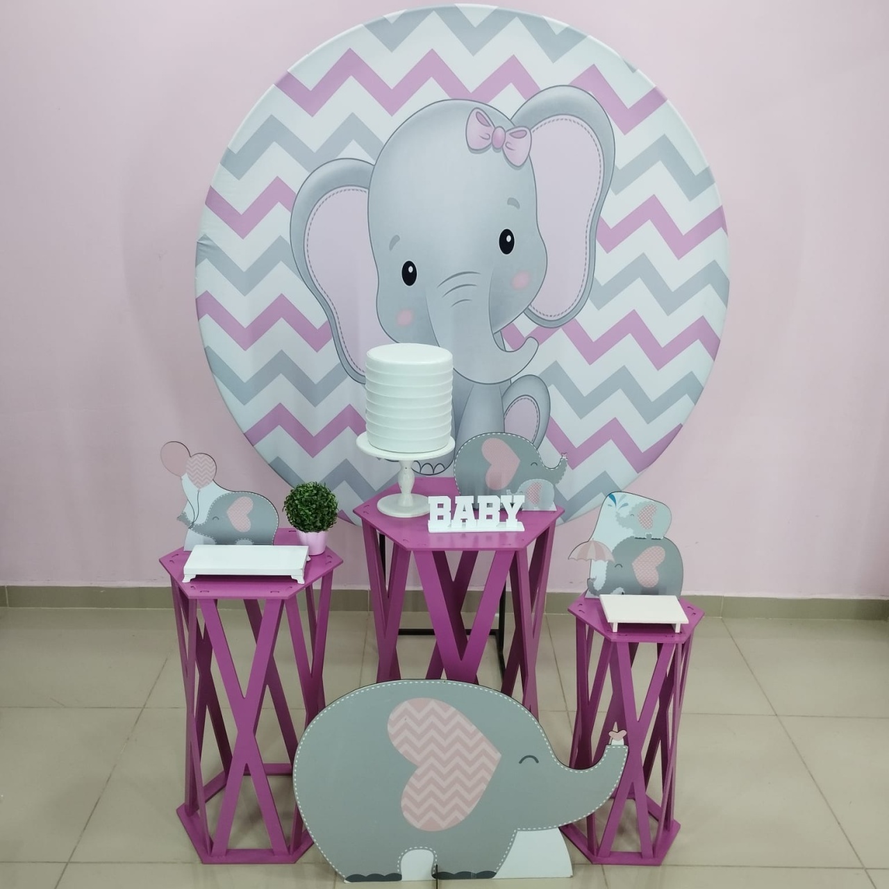 Kit Elefante Rosa Numero 9 - pampegueemonte